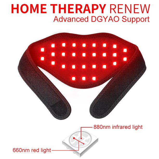 DGYAO Red Near Infrared Light Therapy Device Portable Pain Relief Wraps Pad For Neck Wrist Home Use