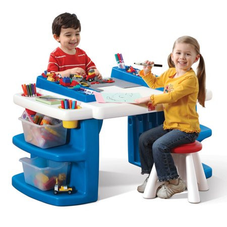 Step2 Build & Store Kids Activity Table Art Desk with Storage