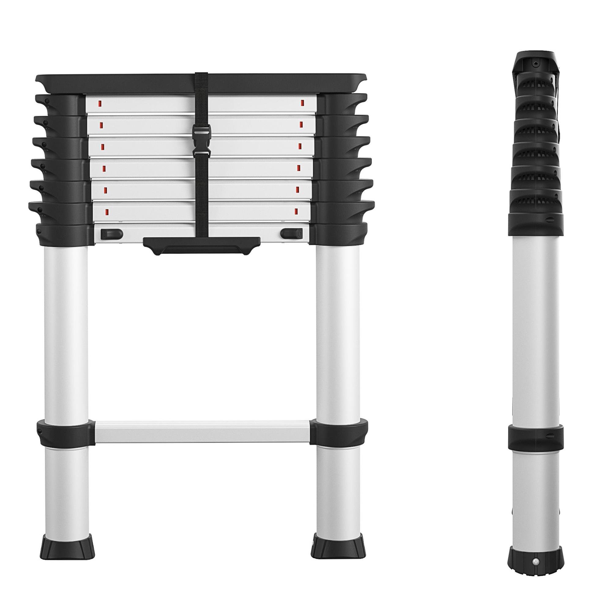 Cosco 8.5 Ft SmartClose Aluminum Telescoping Ladder. Type 1A 300-Pound Capacity. 12 Ft Max Reach