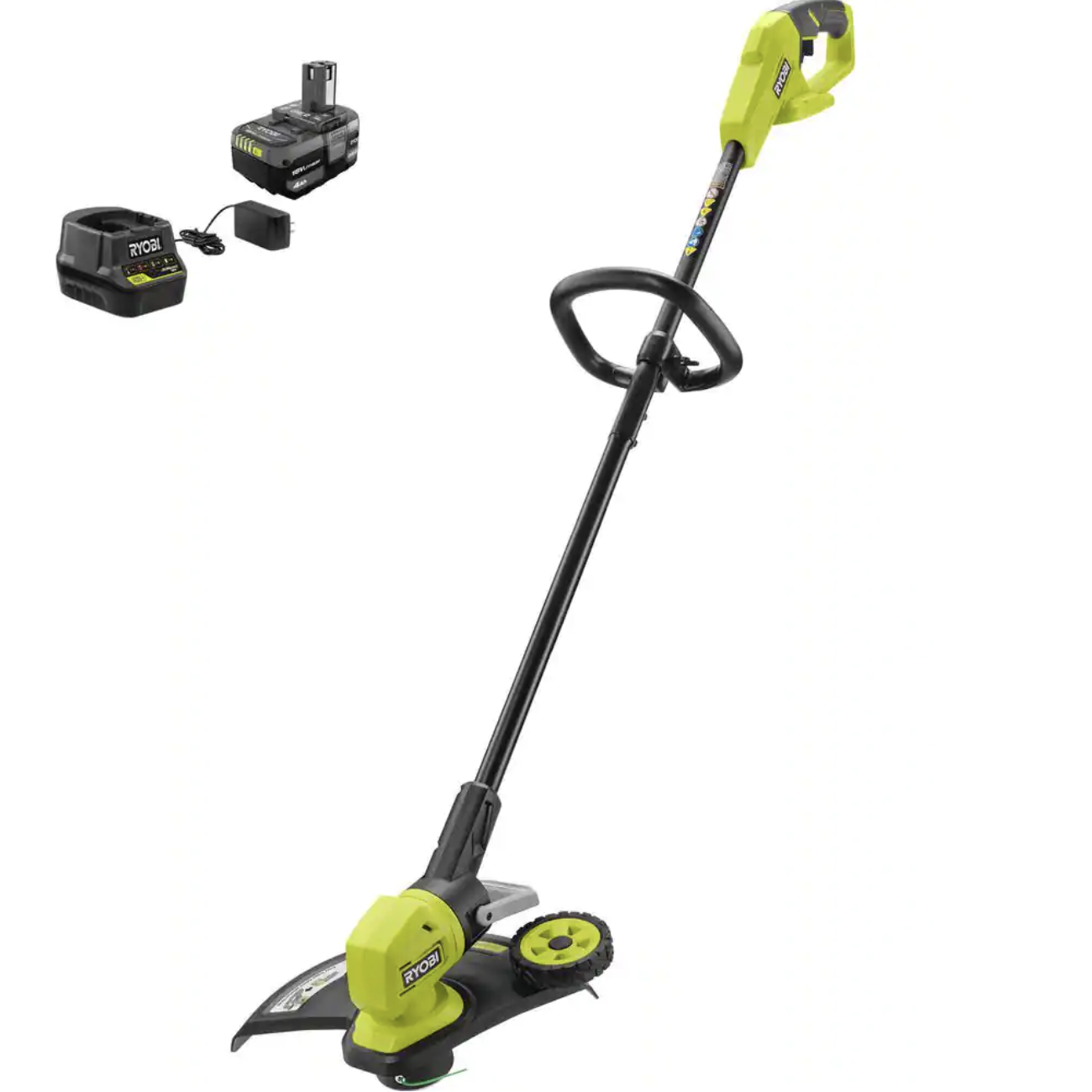 Ryobi One+ 18V 13 in. Cordless Battery String Trimmer/Edger with 4.0 Ah Battery and Charger