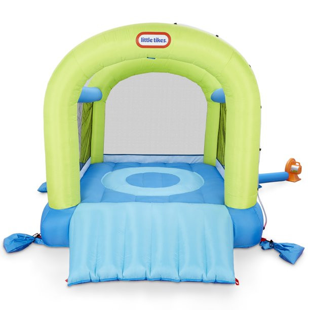 Little Tikes Splash n- Spray Outdoor Indoor 2-in-1 Inflatable Bounce House With Slide. Water Spray And Blower