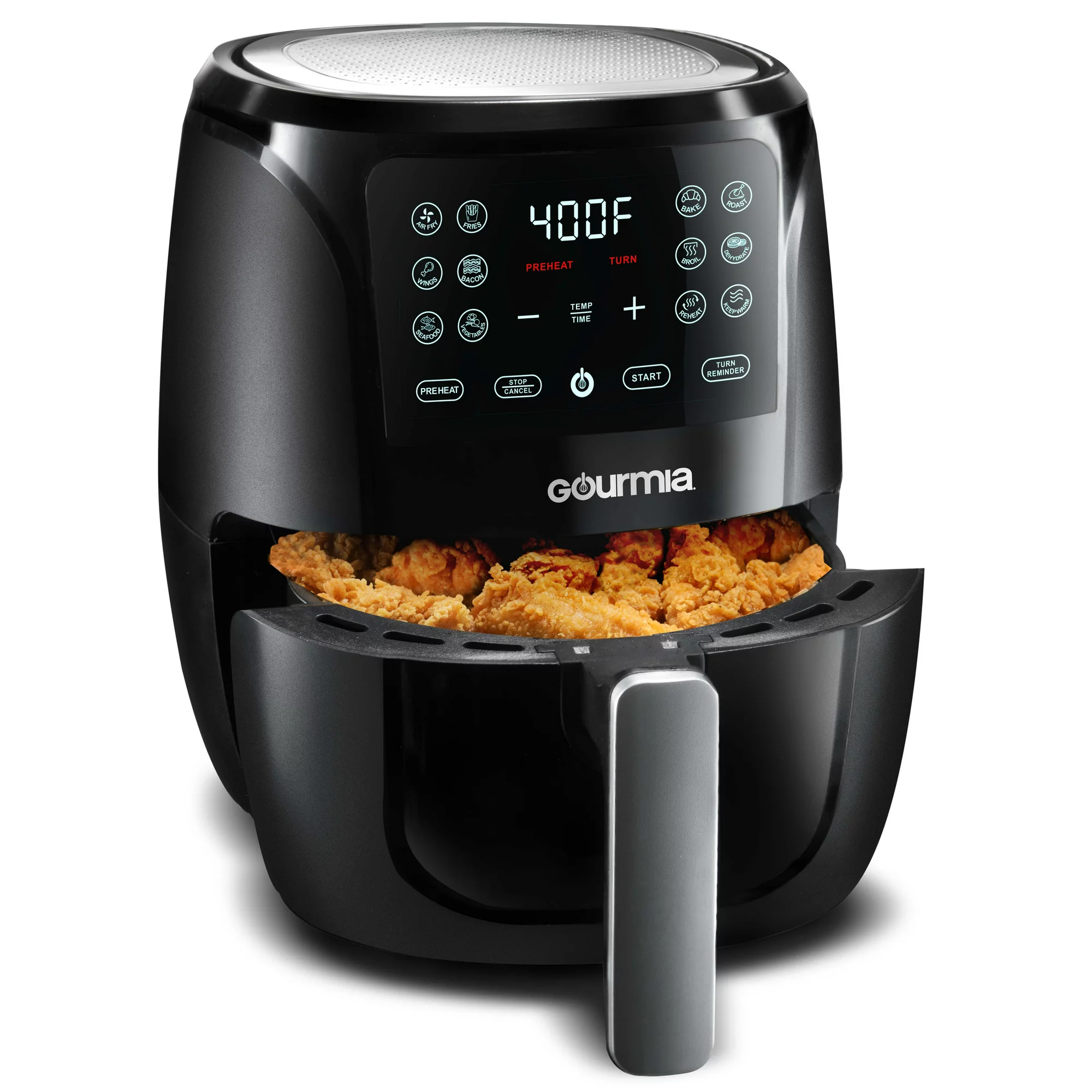 Gourmia 4 Qt Digital Air Fryer with Guided Cooking. Black (GAF486)