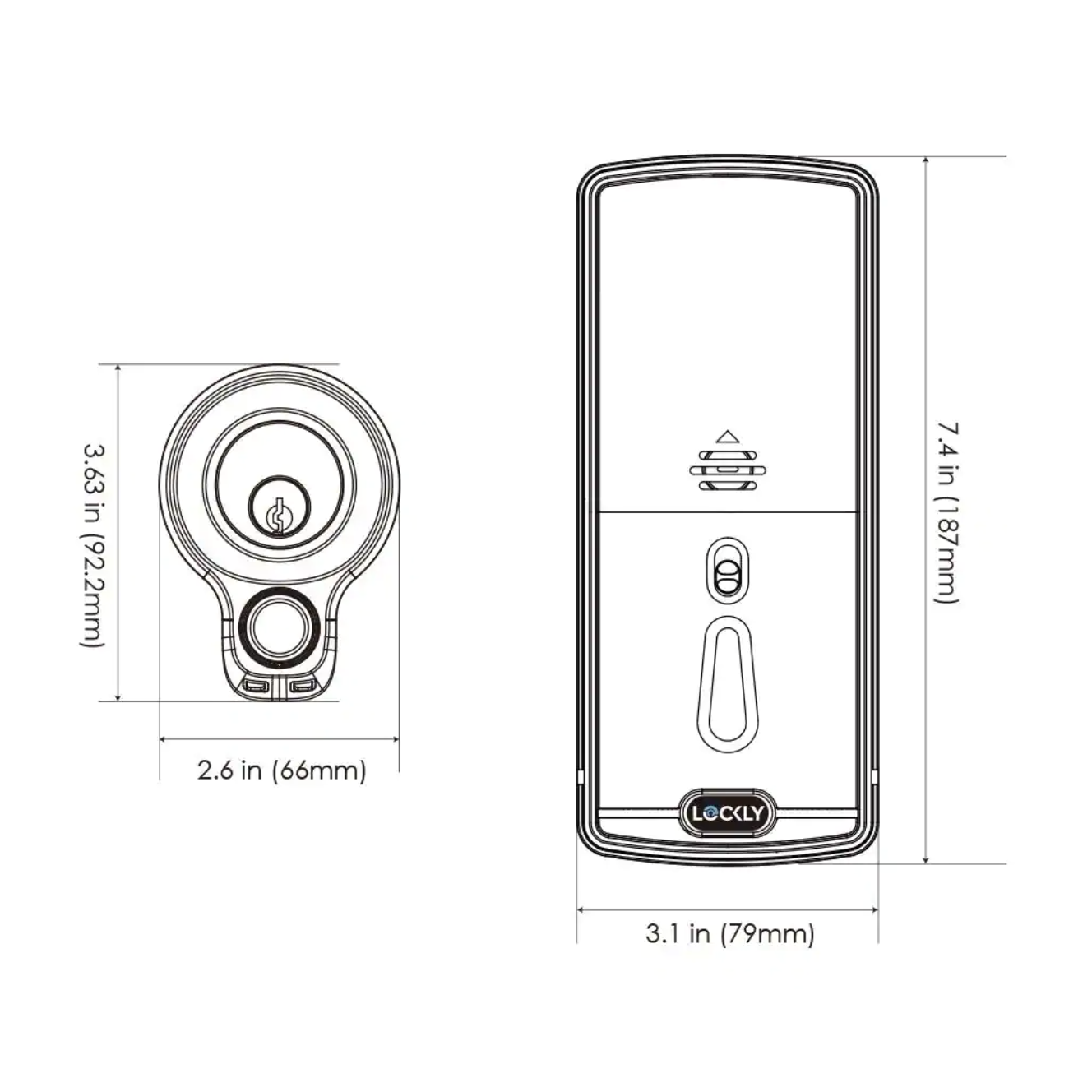 Lockly Flex Touch Satin Nickel Single-Cylinder Bluetooth Mobile App Controlled Deadbolt Lock with Biometric 3D Fingerprint