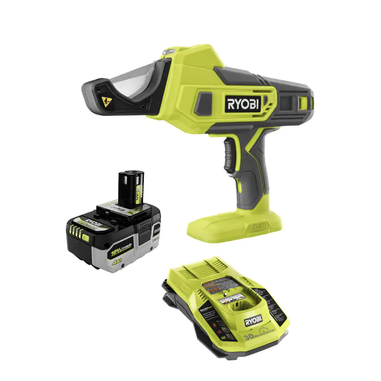 Ryobi One+ 18V Lithium-Ion Cordless PVC and PEX Cutter with HIGH Performance 4.0 Ah Battery and Charger Kit