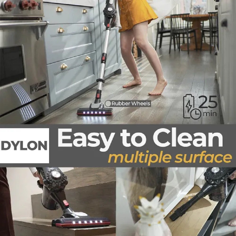 RoomieTEC Dylon Cordless Stick Vacuum Cleaner. 2 in 1 Handheld Vacuum With 120W Suction Power
