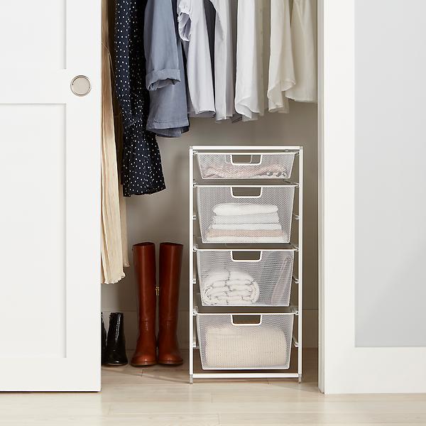 Elfa White Mesh Narrow Drawer Solution