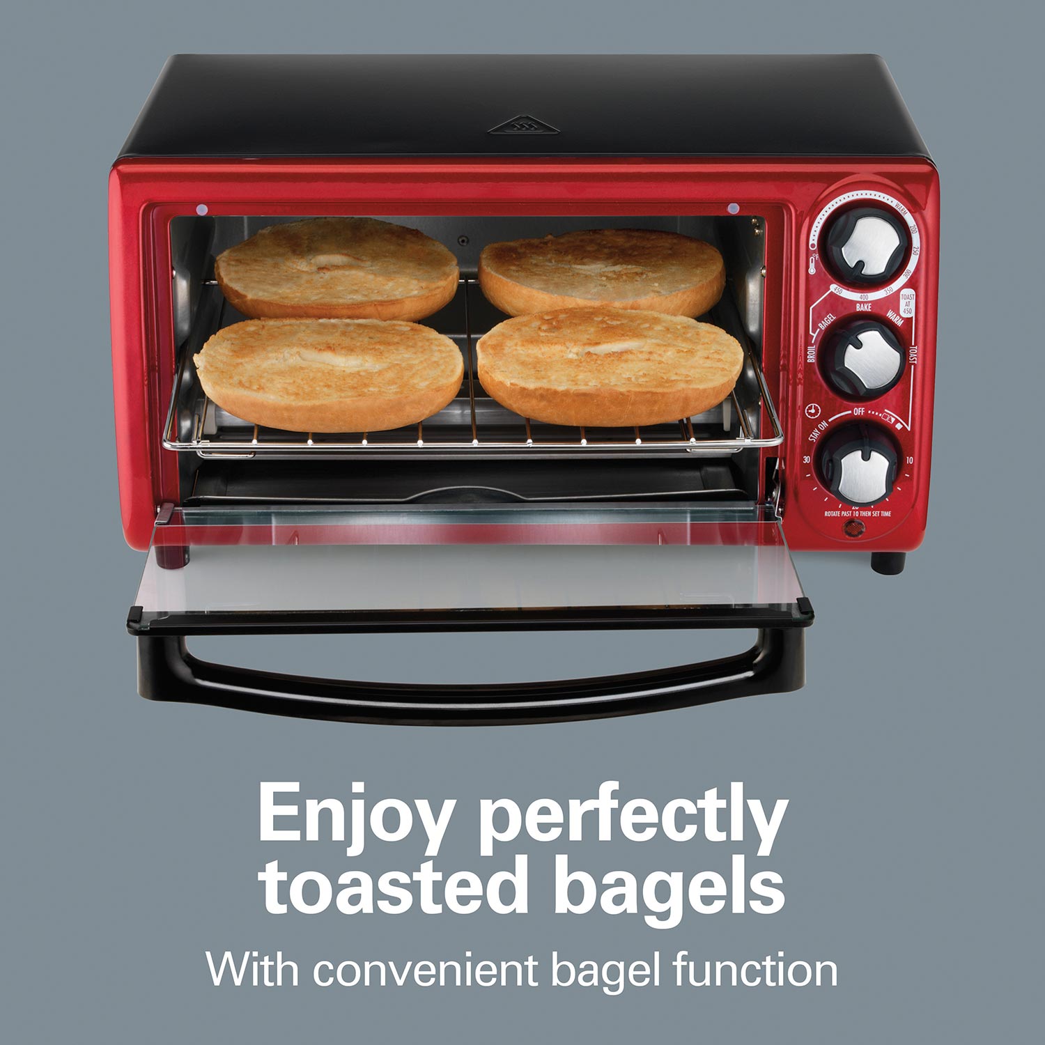 Hamilton Beach Toaster Oven. Red with Gray Accents. Model 31146