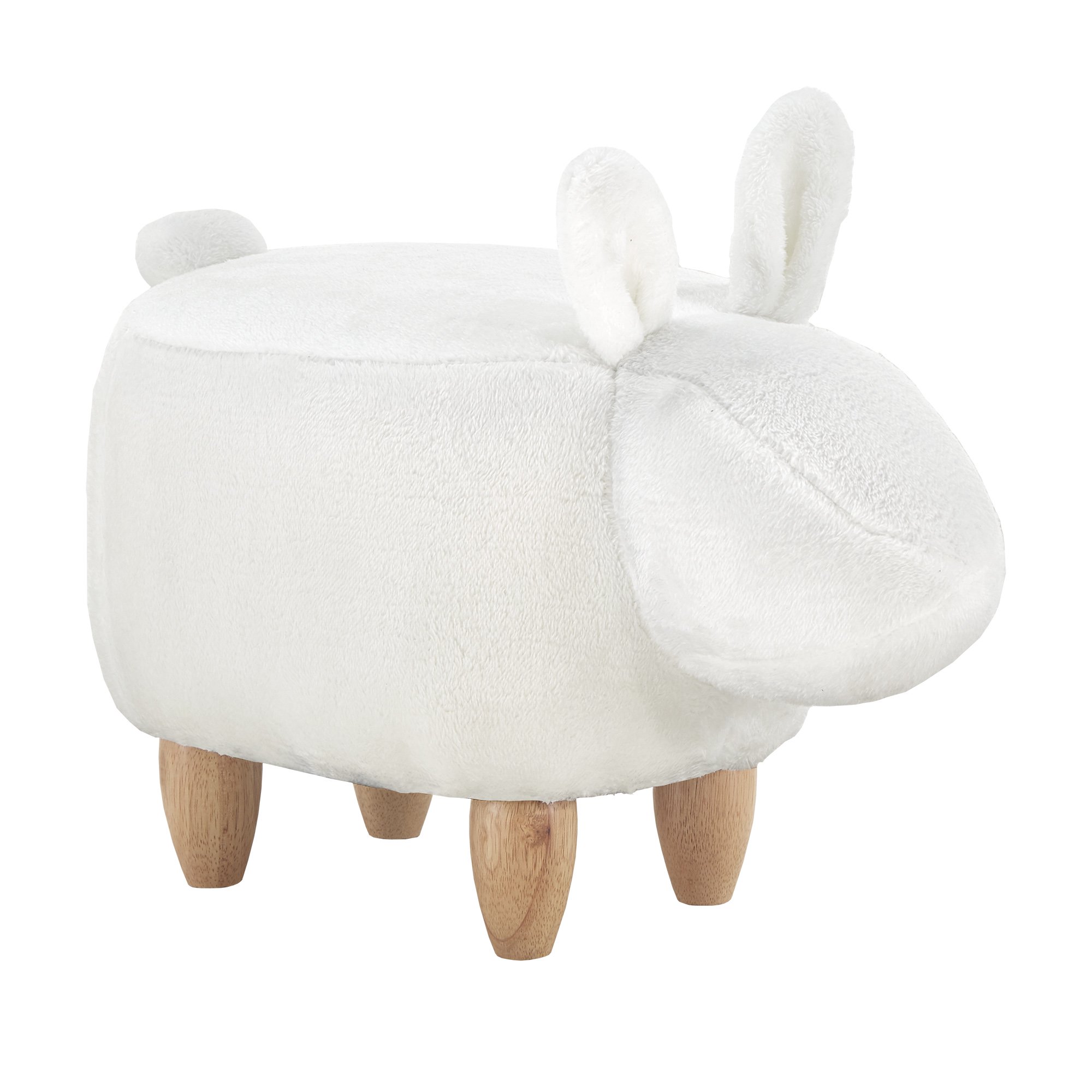 Weston Home Nieuwe Rabbit Kids Ottoman. White Rabbit