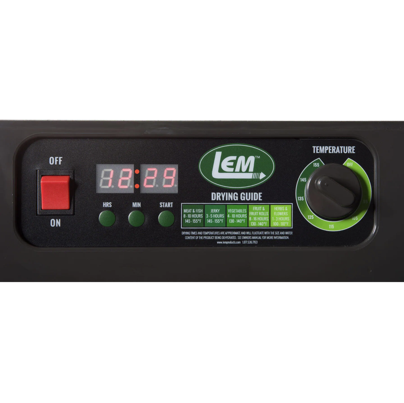 LEM Mighty Bite 10-Tray Black Food Dehydrator with Temperature Control