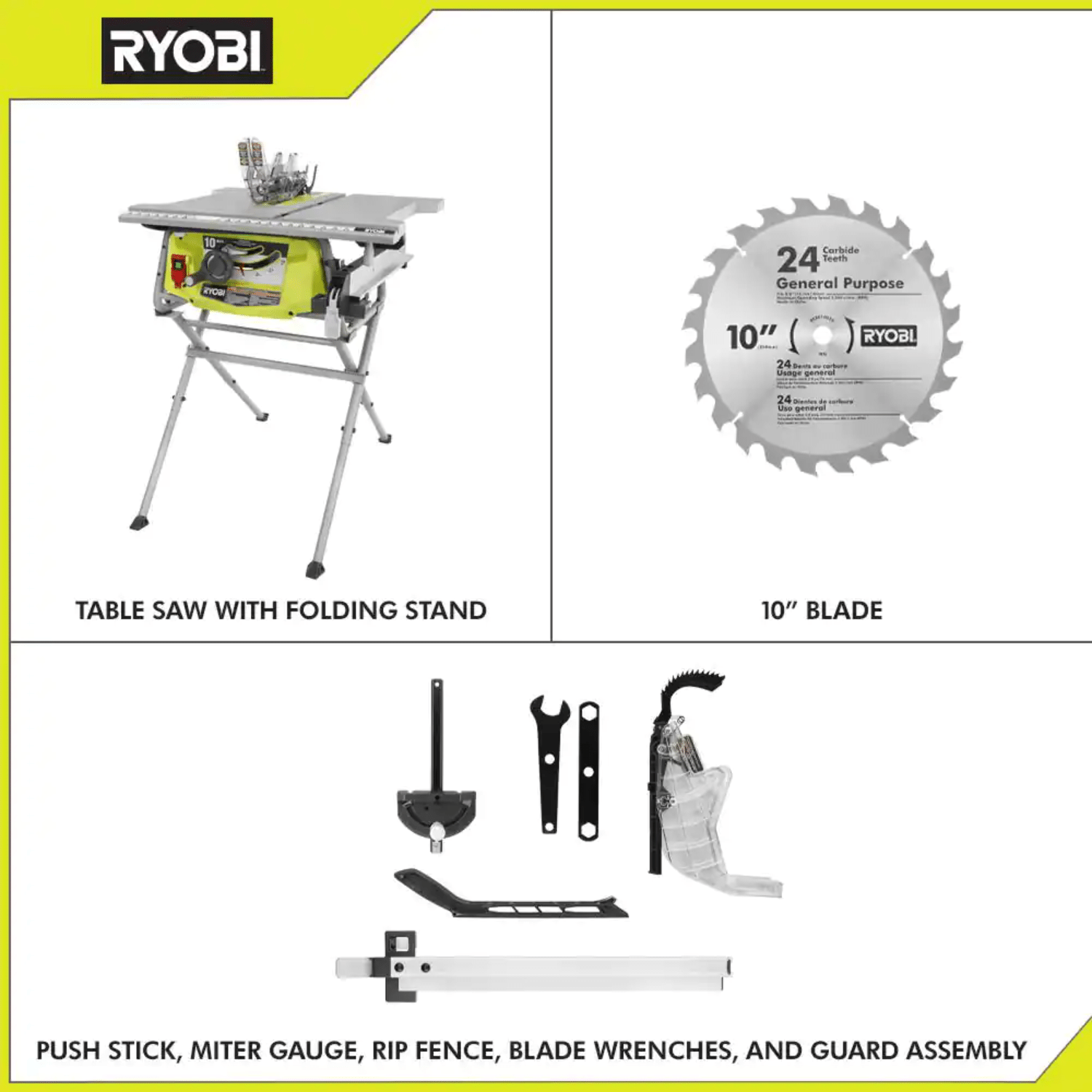 Ryobi 15 Amp 10 in. Table Saw with Folding Stand. RTS12