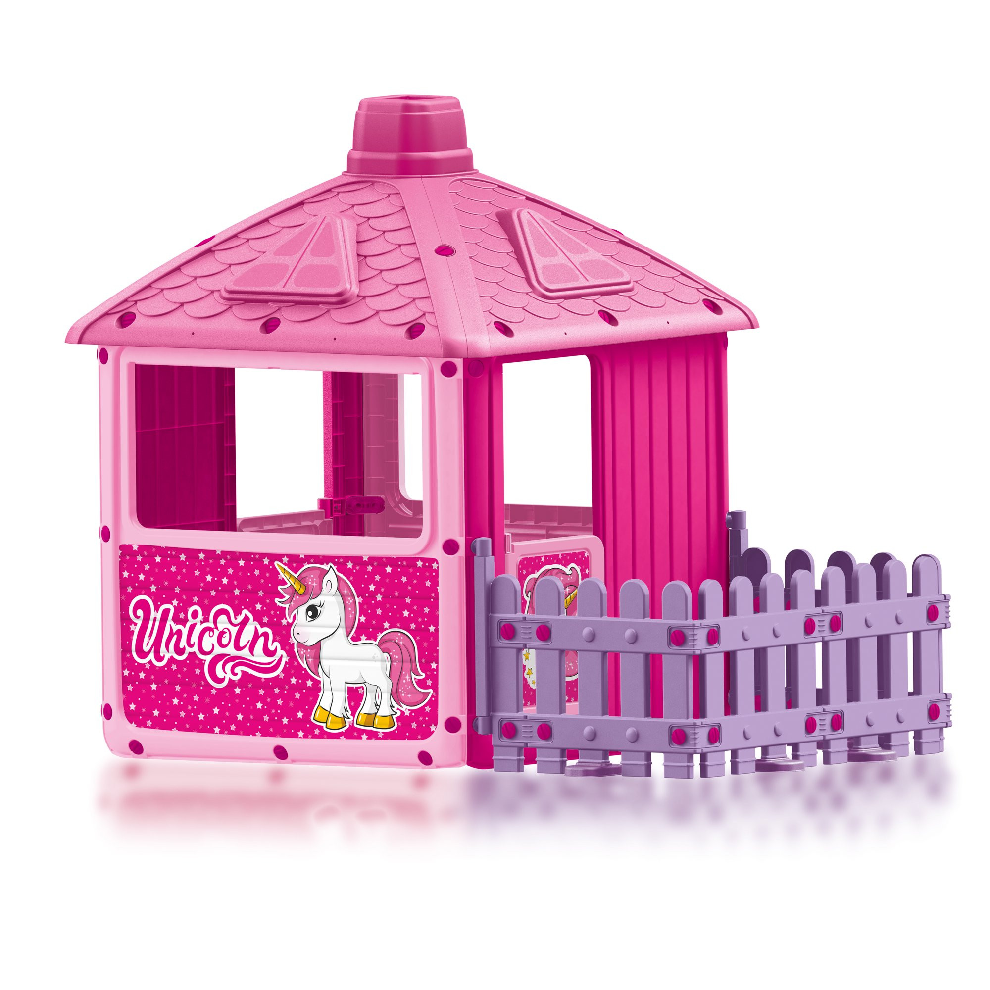 Dolu Unicorn Play House with Fenced Garden. Pink