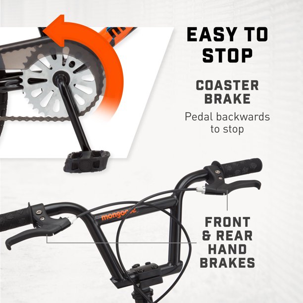 Mongoose Switch Freestyle BMX Bike. 18-inch wheels. single speed. Black