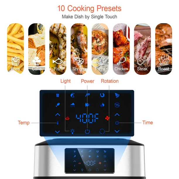 Iconites 10-in-1 Air Fryer Oven. 20 Quart Airfryer Toaster Oven . 1800W Toaster Oven Air Fryer Combo
