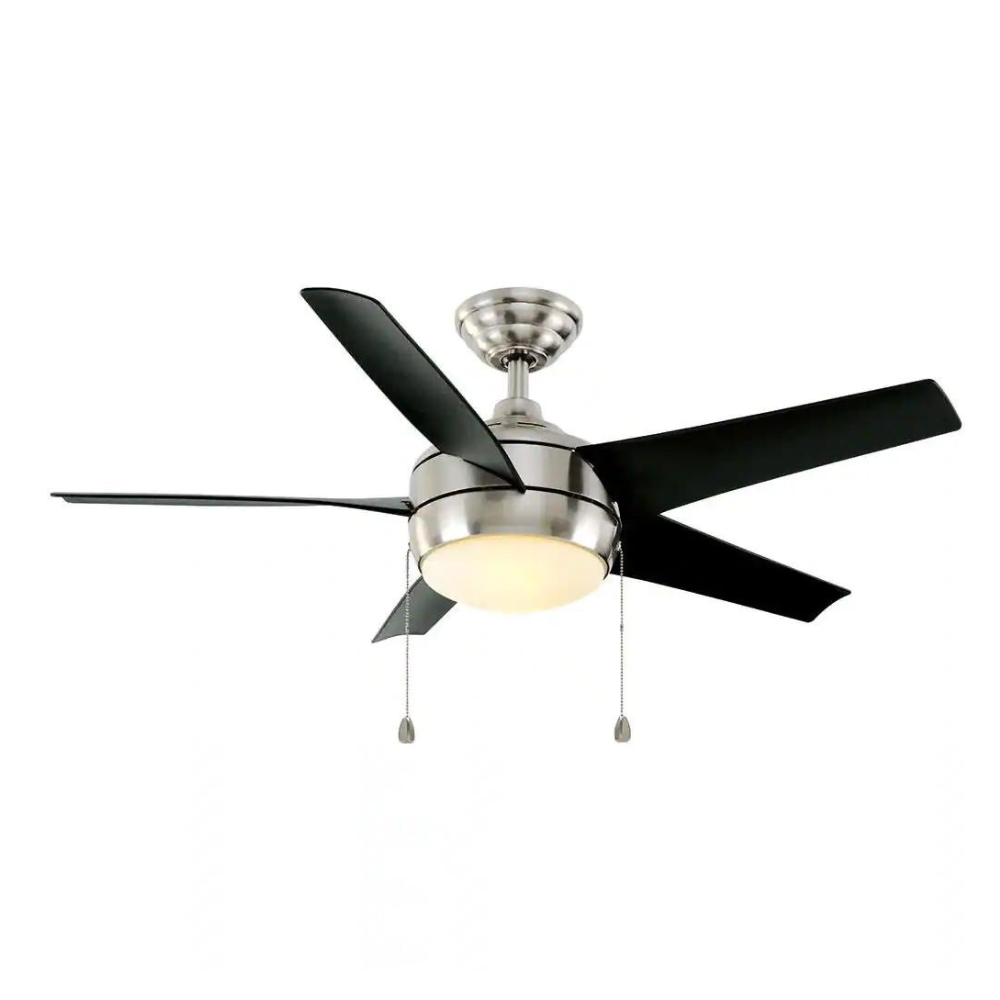 Home Decorators Collection Windward 44 in. LED Brushed Nickel Ceiling Fan with Light Kit
