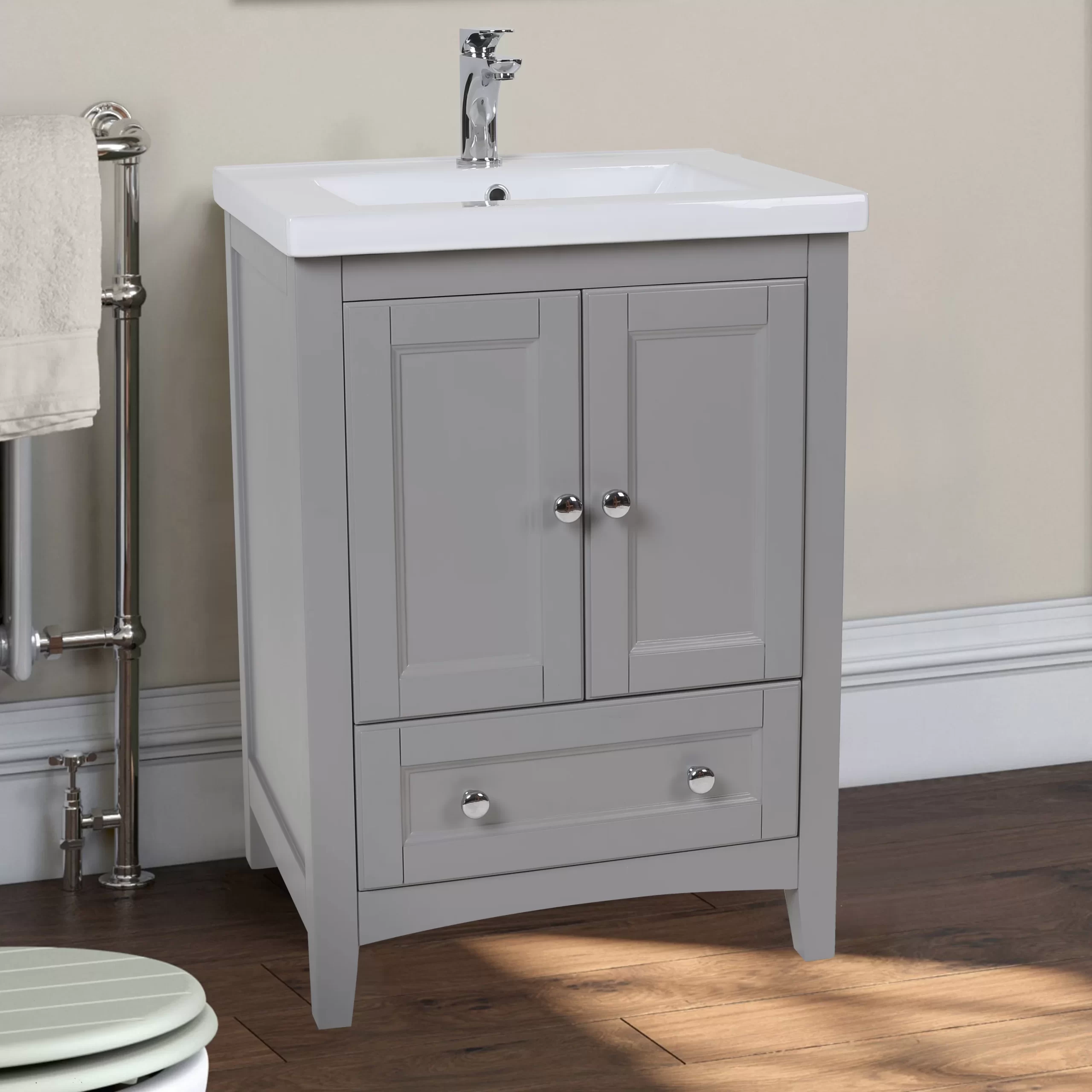 Andover Mills Modena 24” Free-standing Single Bathroom Vanity. Medium Gray
