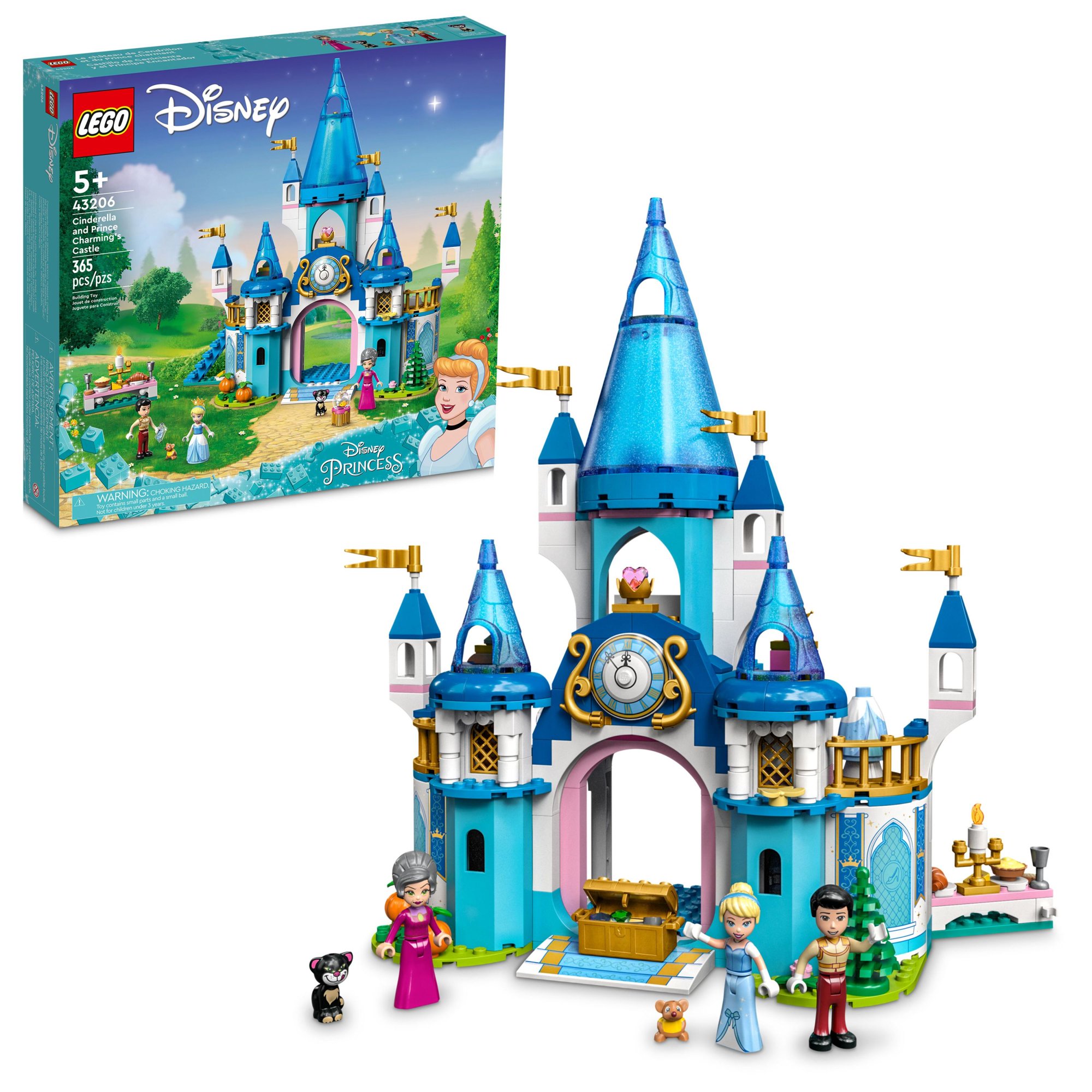 Lego Disney Cinderella and Prince Charming's Castle 43206 Building Set (365 Pcs)