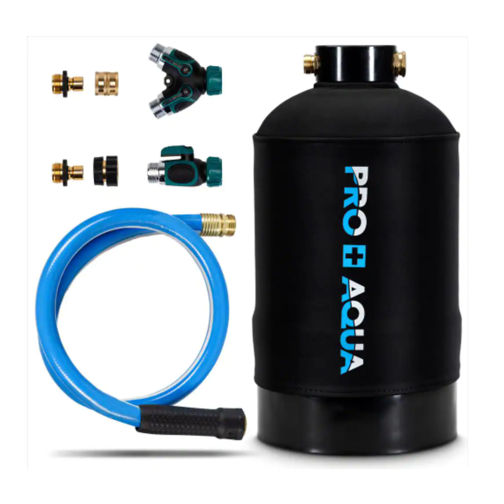 PRO+AQUA Portable Water Softener Pro 16.000 Grain Premium Grade RV. Trailers. Boats. Mobile Car Washing. Highflow 3/4in. GH Ports