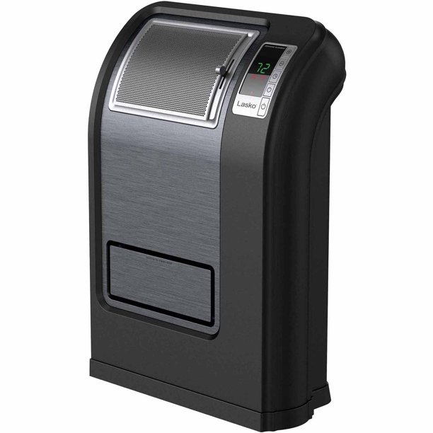 Lasko 1500W Electric Cyclonic Ceramic Space Heater with Adjustable Thermostat. CC24849. Black