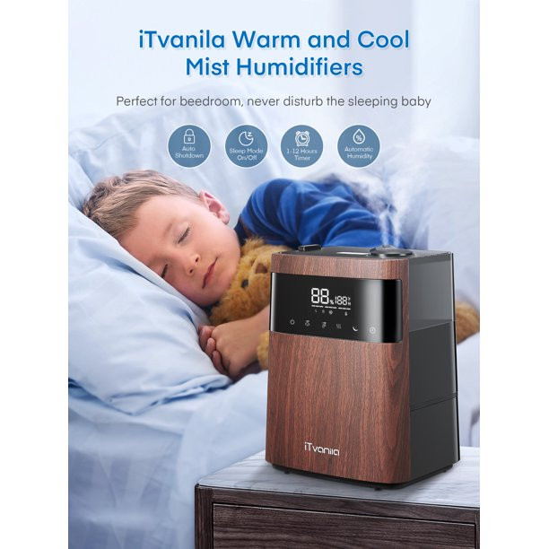 iTvanila Humidifier. 5.5L Warm and Cool Mist Humidifiers