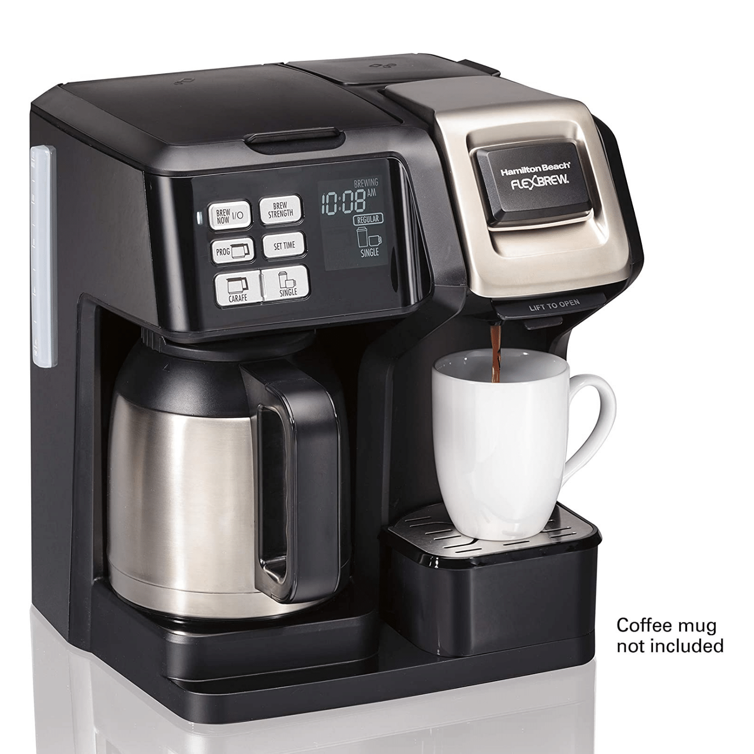 Hamilton Beach FlexBrew 2-Way Coffee Maker With 10-Cup Thermal Carafe & Pod Brewer