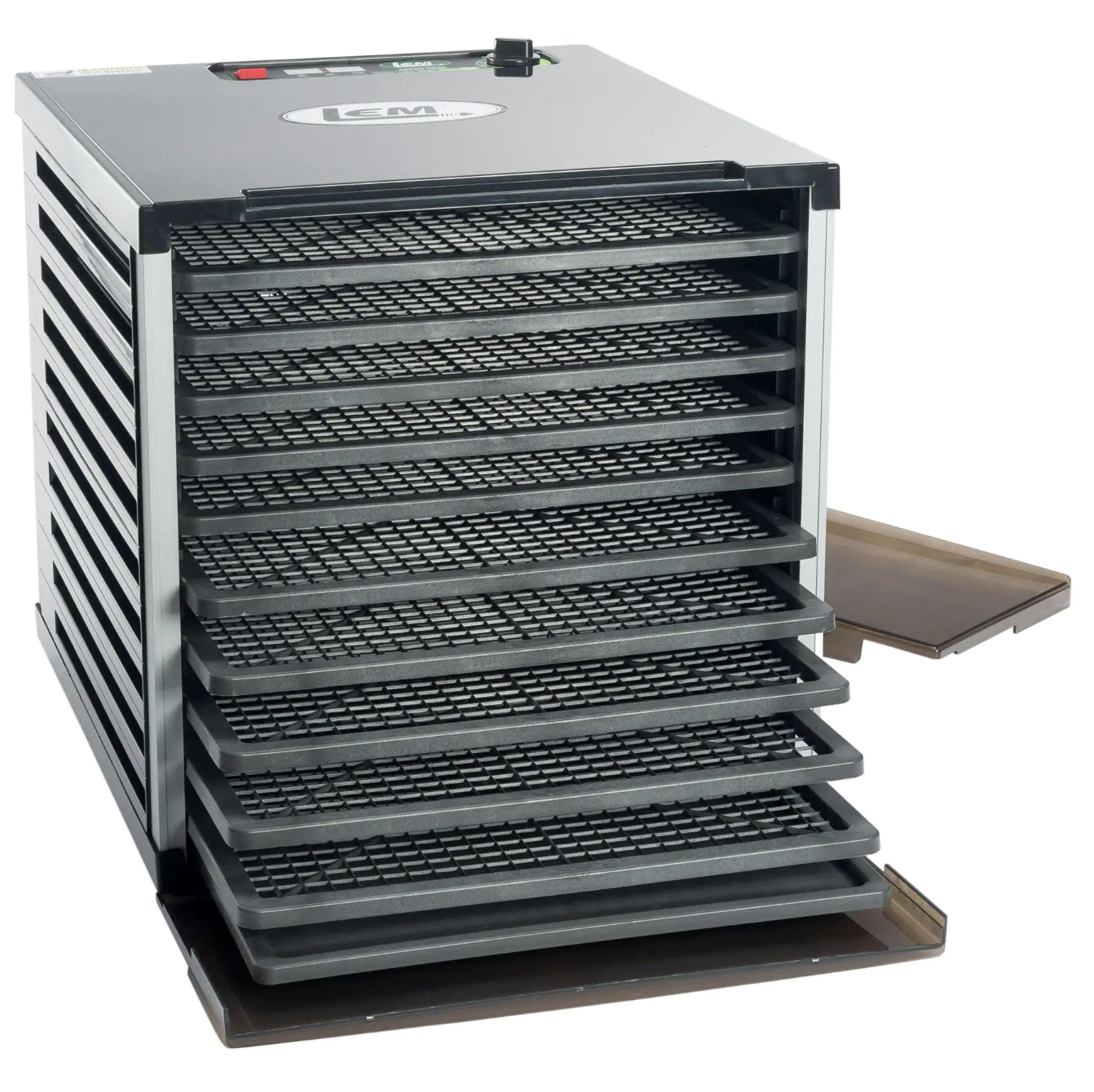 LEM Mighty Bite 10-Tray Black Food Dehydrator with Temperature Control