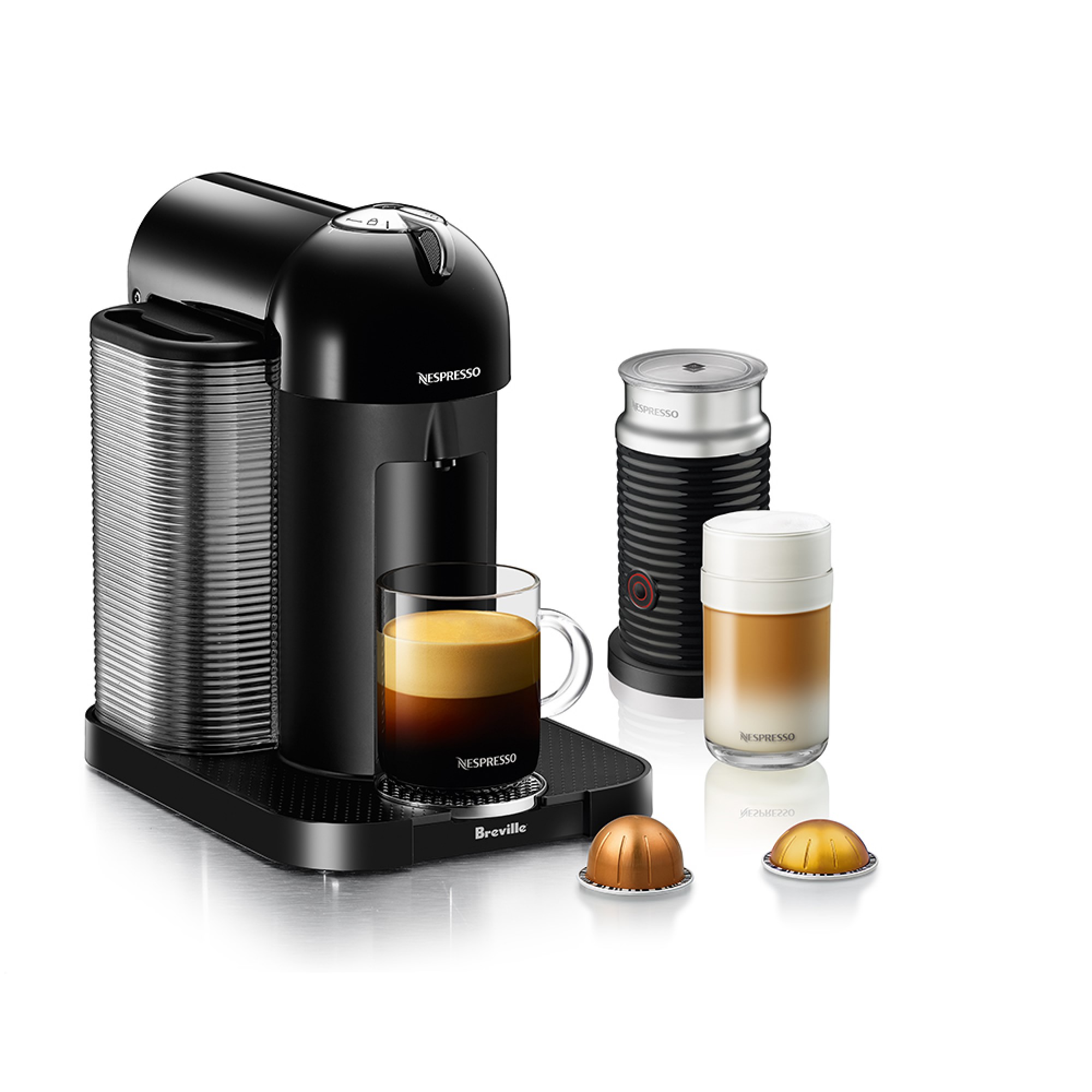 Nespresso Vertuo Coffee Maker & Espresso Machine with Aeroccino. Black