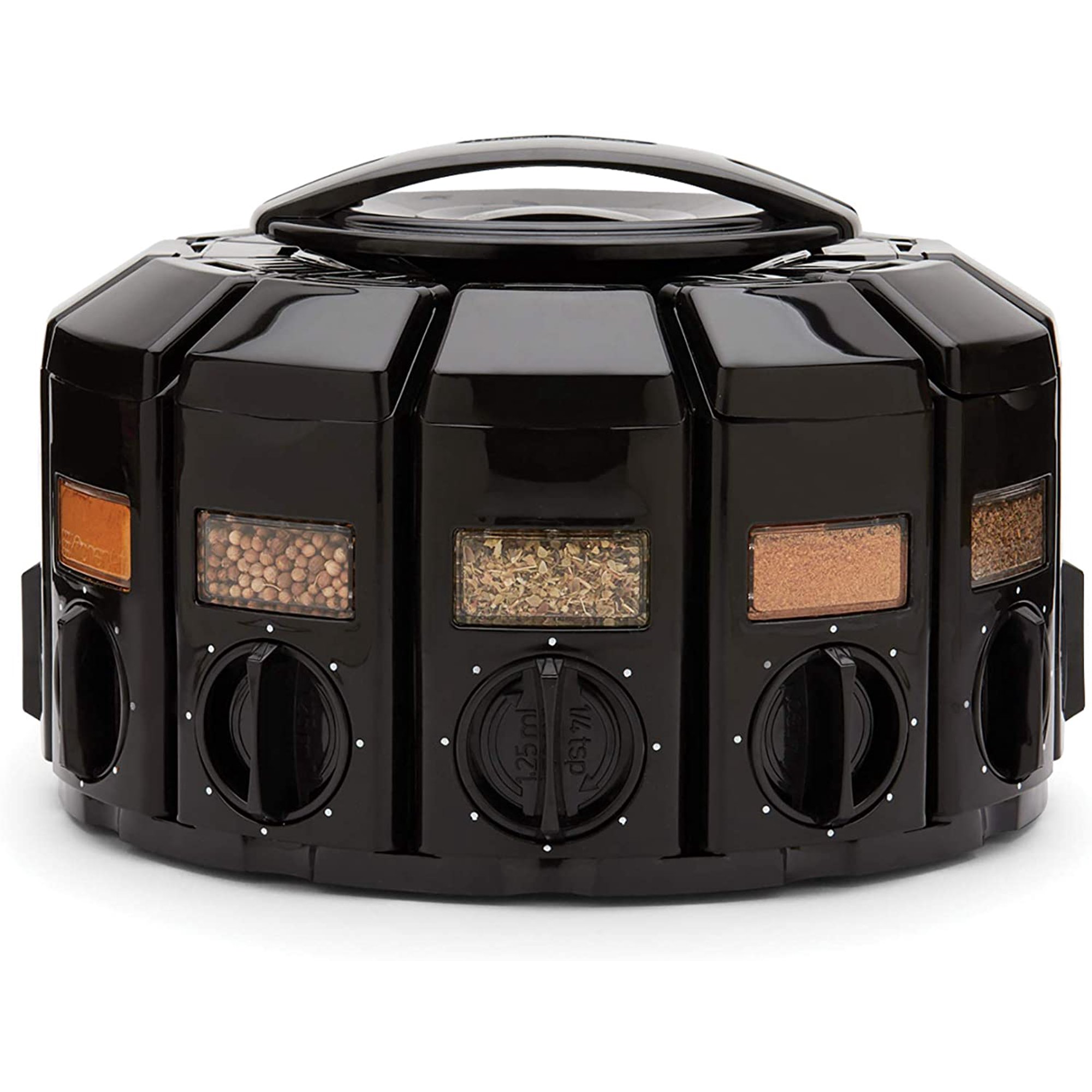 KitchenArt 25003 Select-A-Spice Auto-Measure Carousel. Black