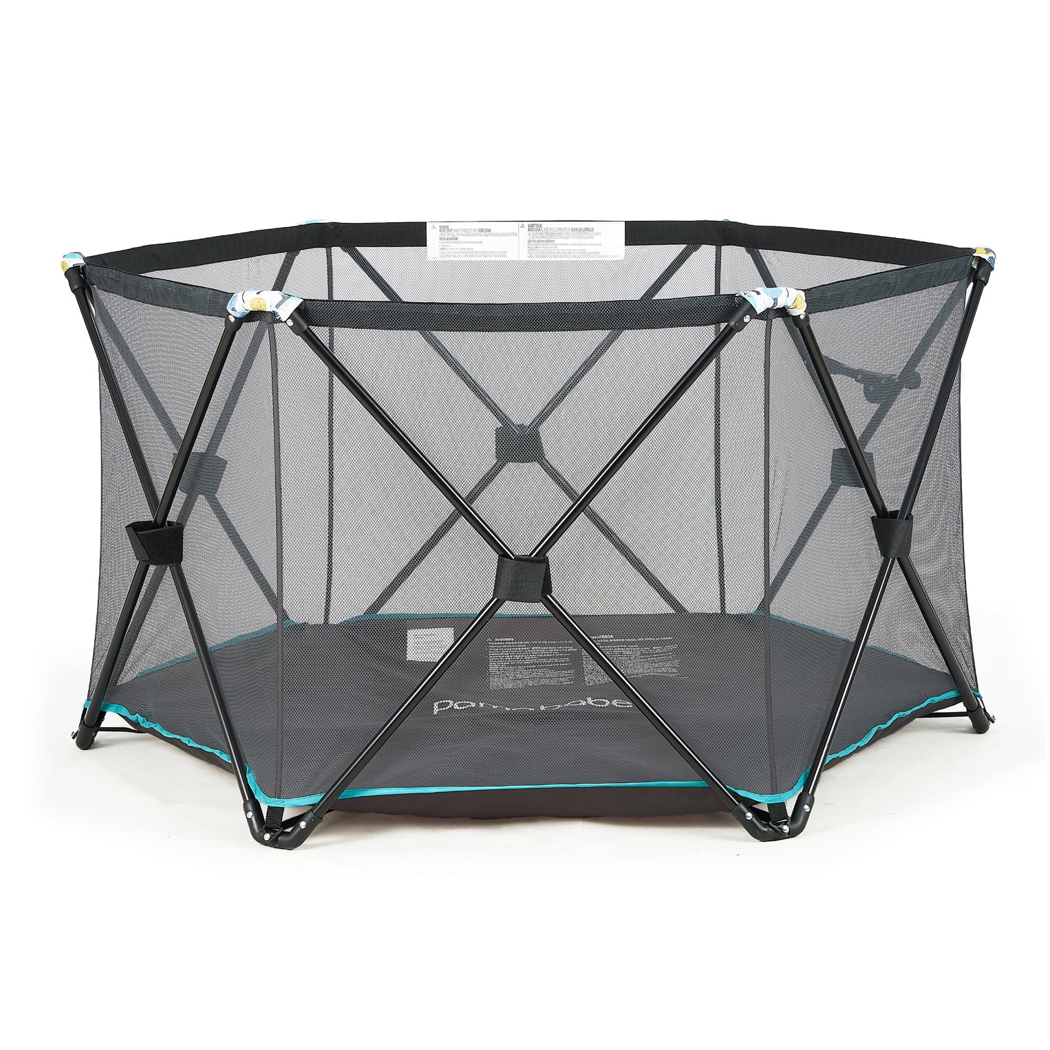 Pamo Babe Unisex 6-Panel Outdoor Portable Foldable Baby Playpen and Playard with Carrying Case. Gray