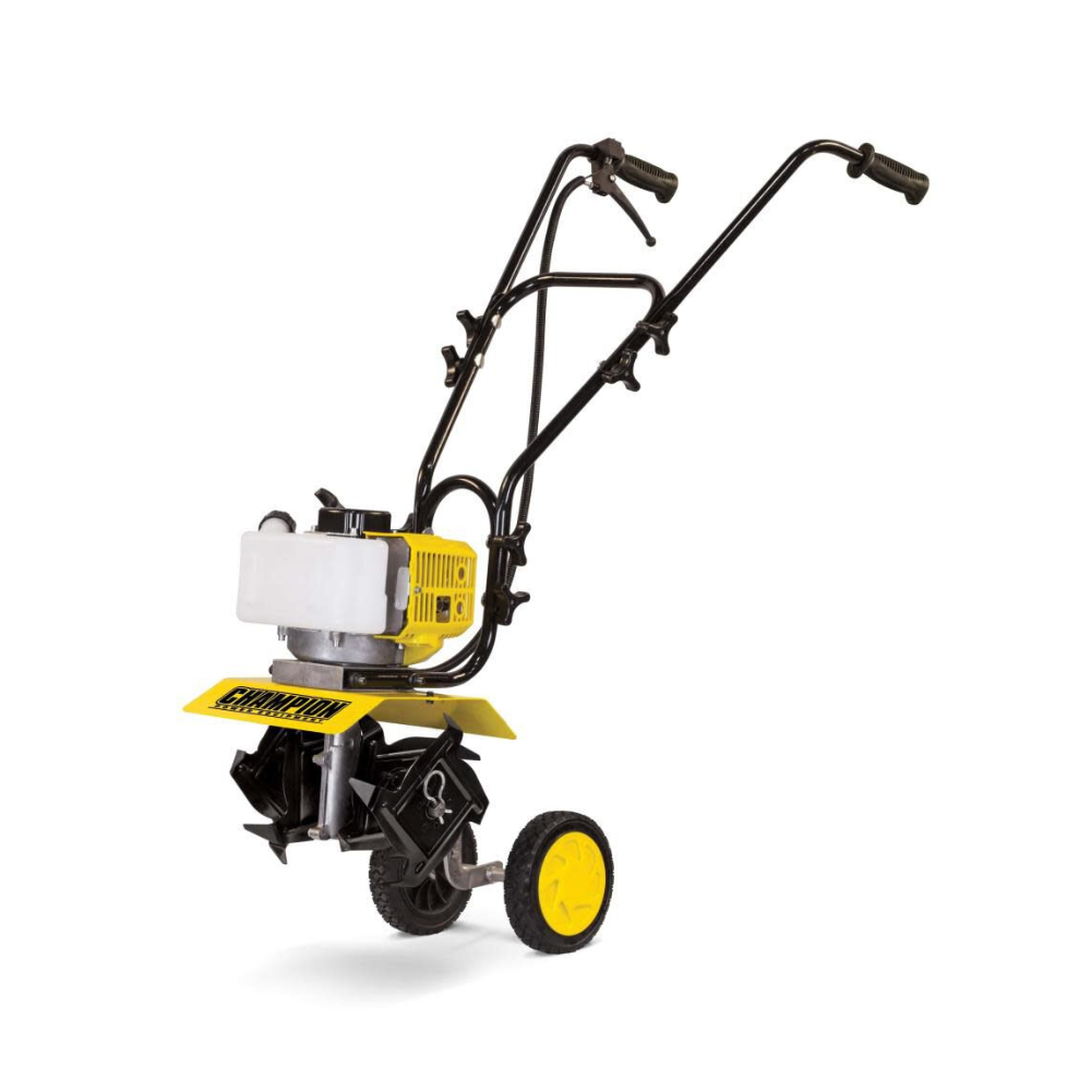 Champion Power Equipment 2-Stroke Portable Gas Garden Tiller Cultivator with Adjustable Depth
