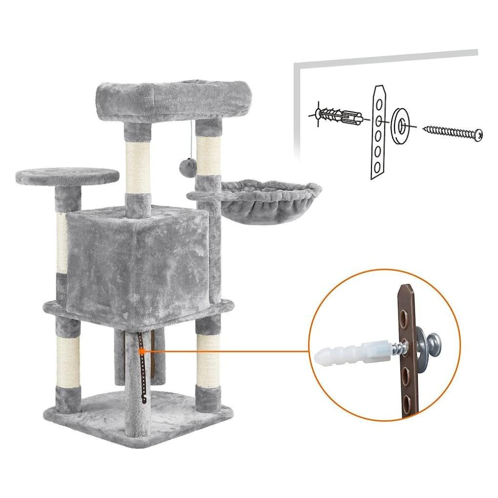 Yaheetech Professional 42-in Cat Tree. Light Gray