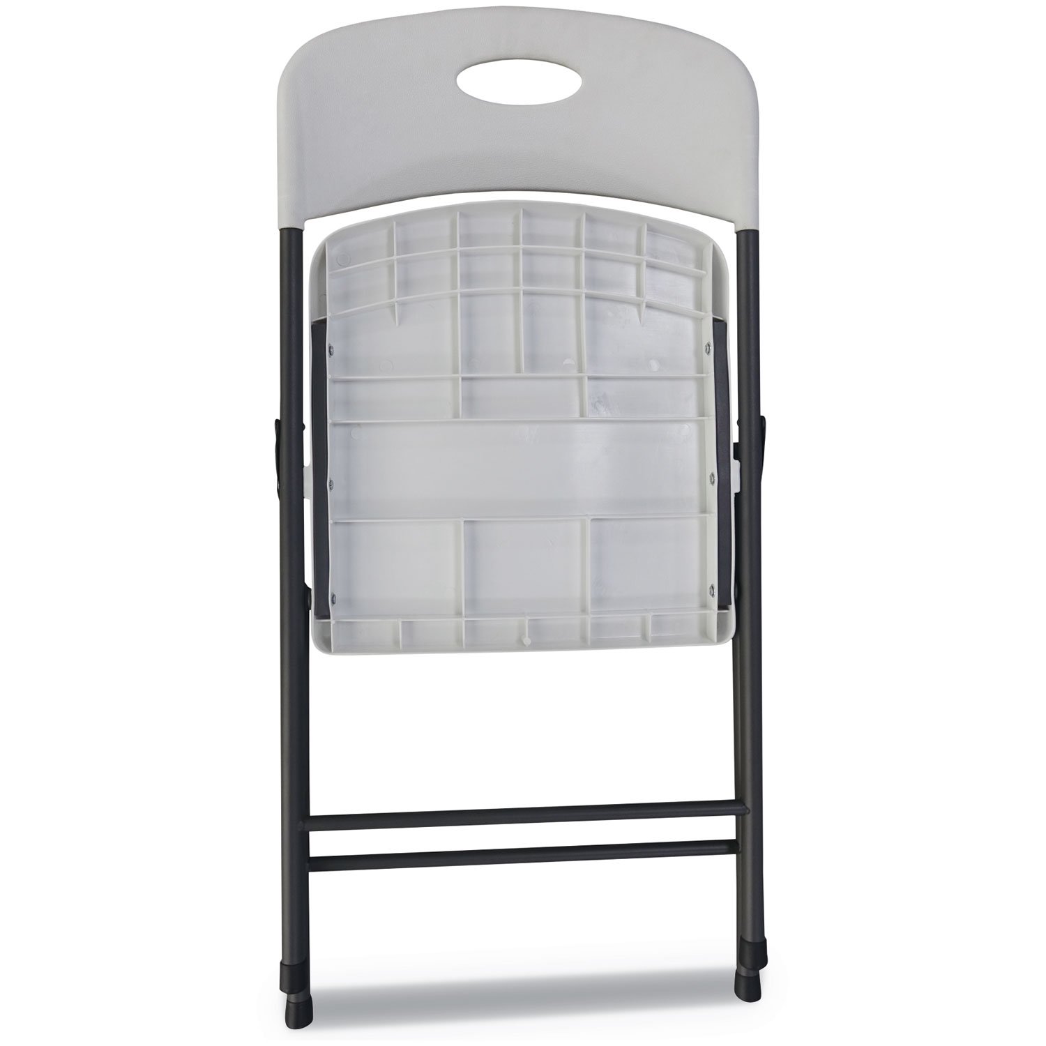 Alera Molded Resin Folding Chair. White Seat/White Back. Dark Gray Base. 4/Carton -ALEFR9402