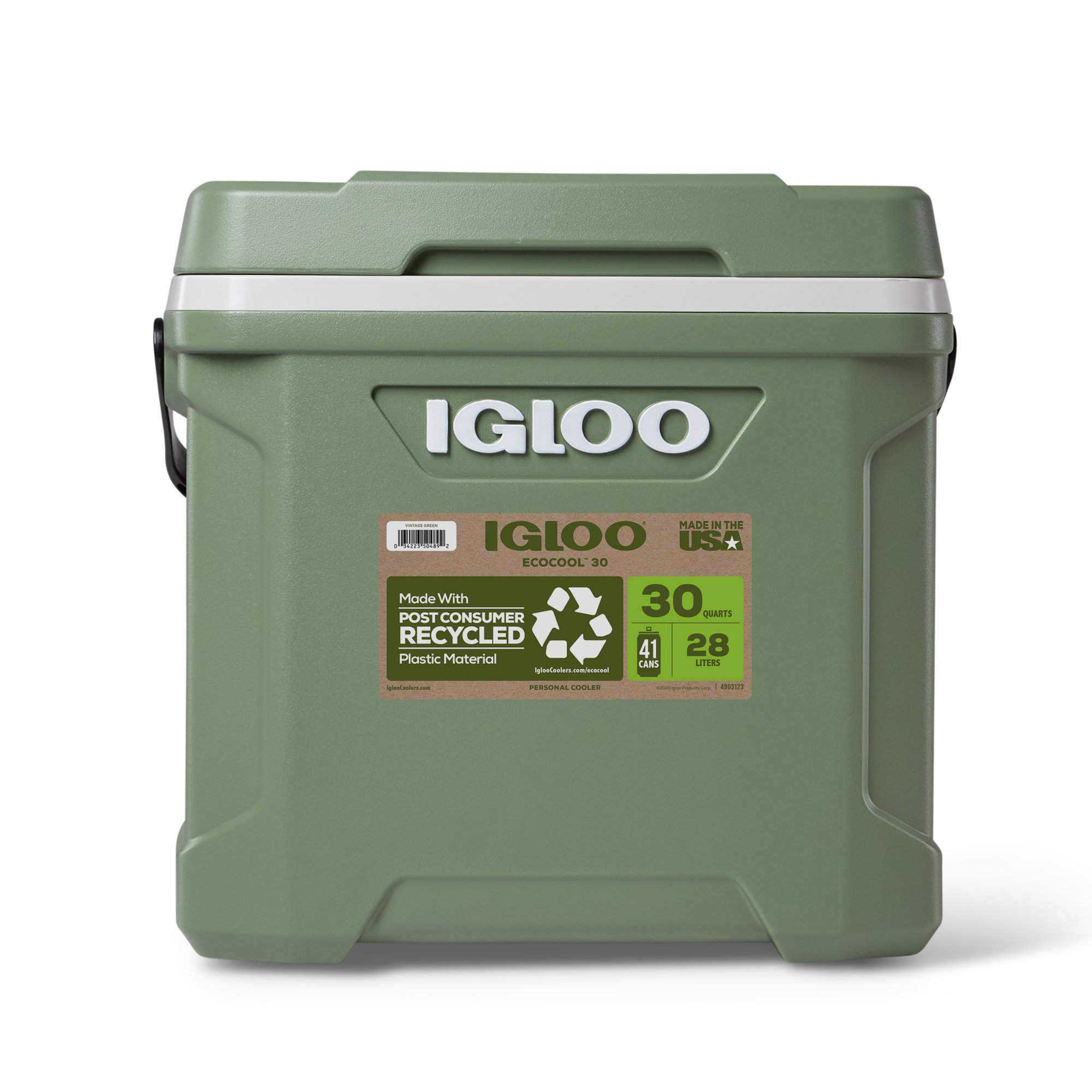 Igloo 30 qt. ECOCOOL. Hard Sided Cooler. Green