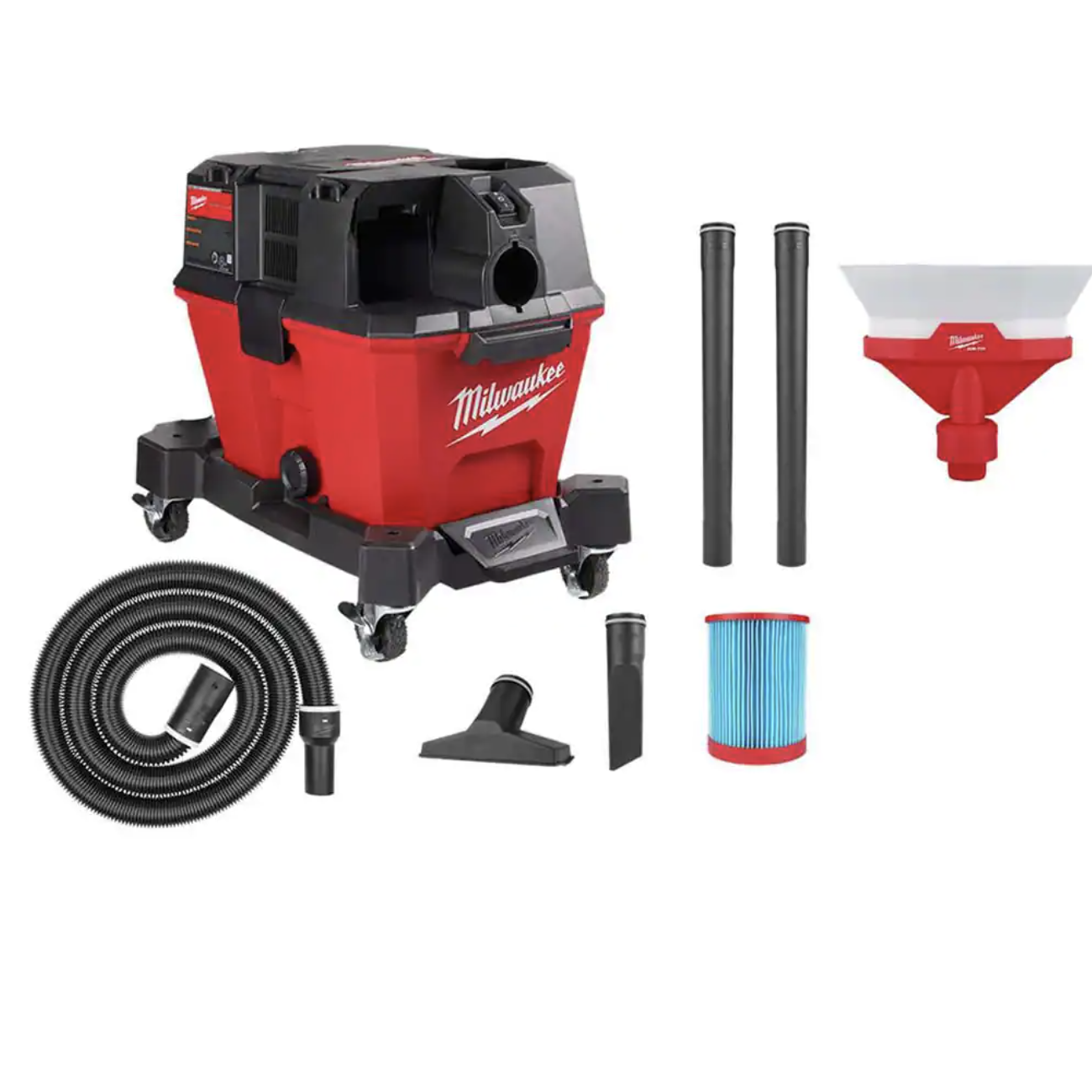 Milwaukee M18 FUEL 6 Gal. Cordless Wet/Dry Shop Vac W/Filter. Hose and AIR-TIP 1-1/4 in. - 2-1/2 in. Dust Collector Attachment