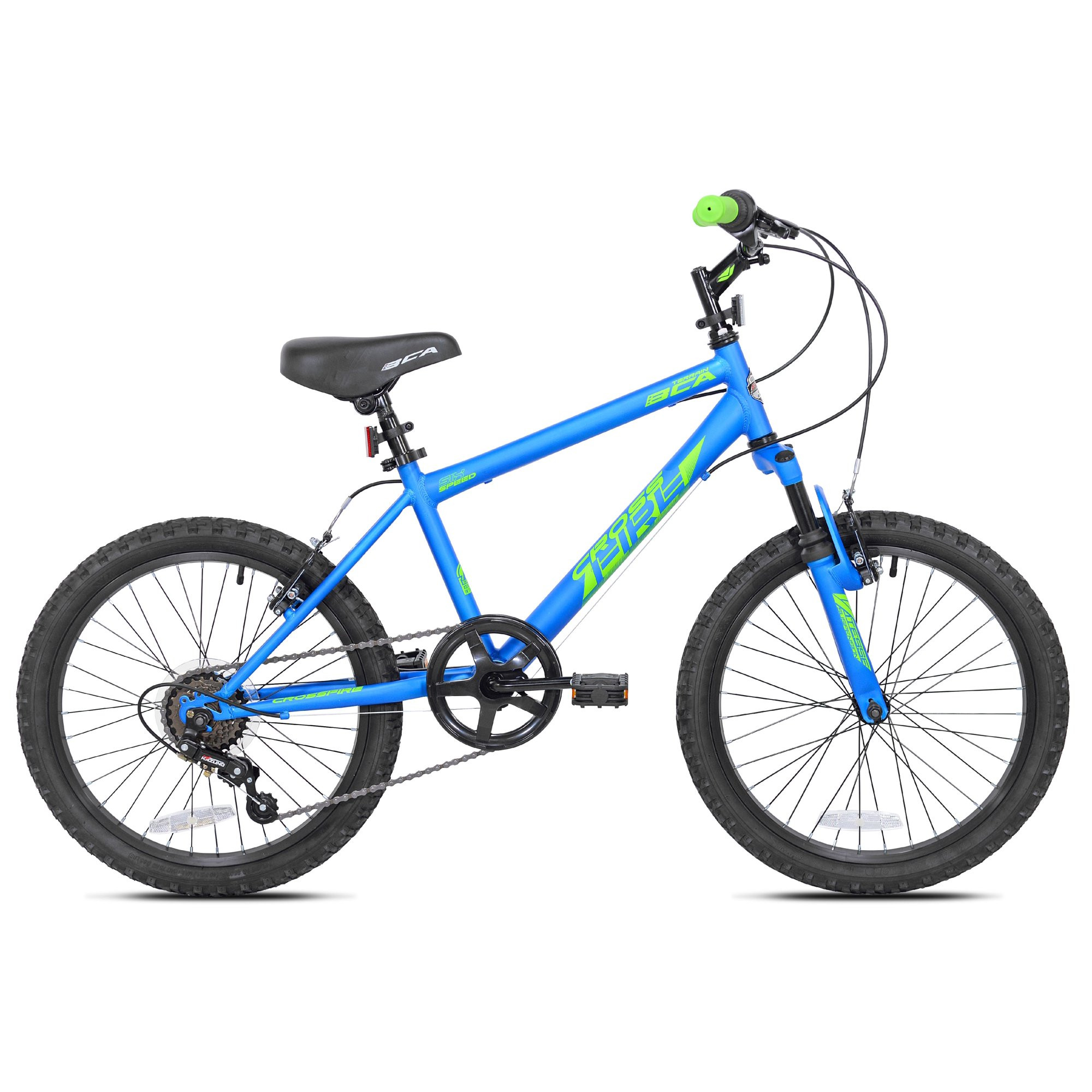BCA 20″ Crossfire 6-Speed Boy-s Mountain Bike. Blue/Green