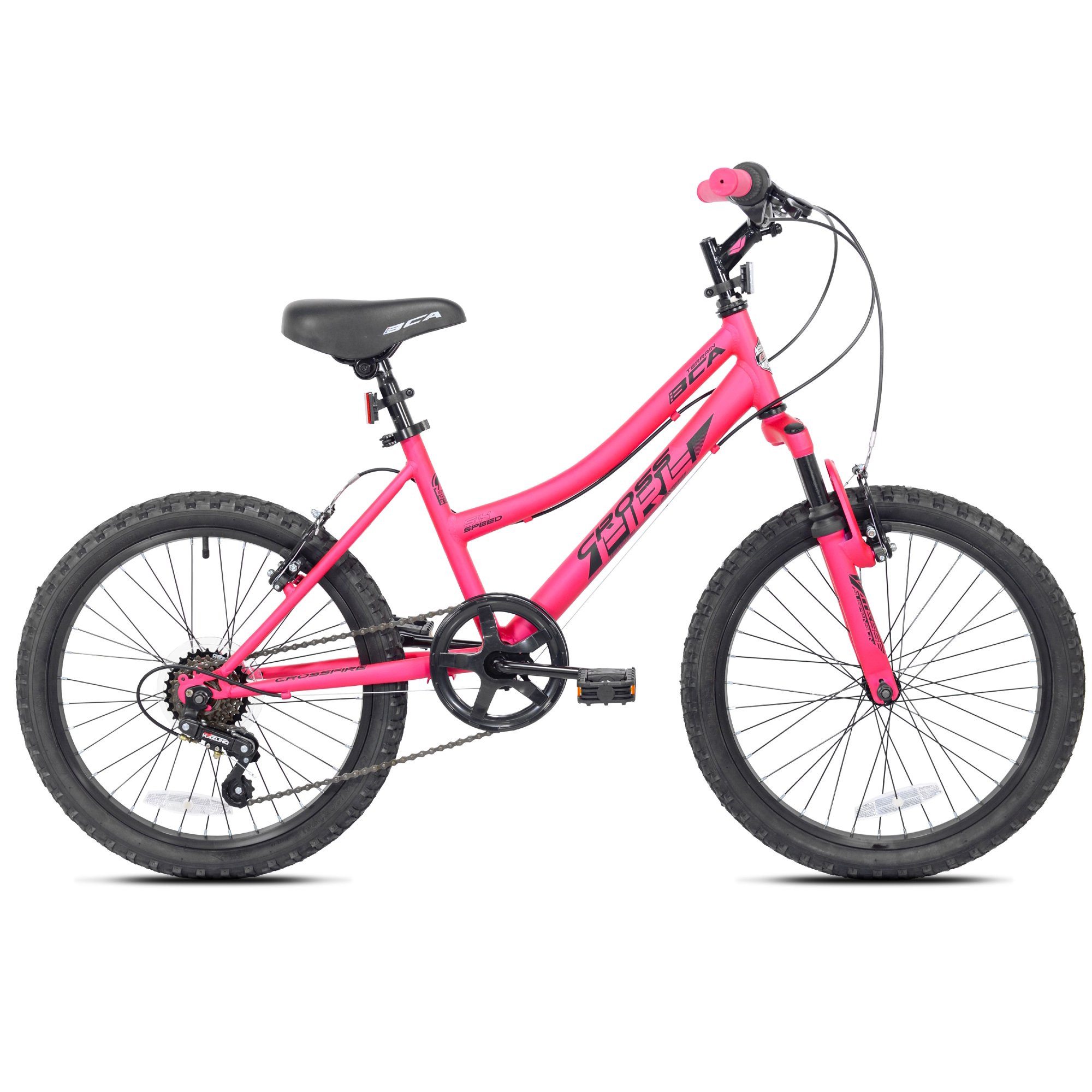 BCA 20″ Crossfire 6-Speed Girl-s Mountain Bike. Pink/Black