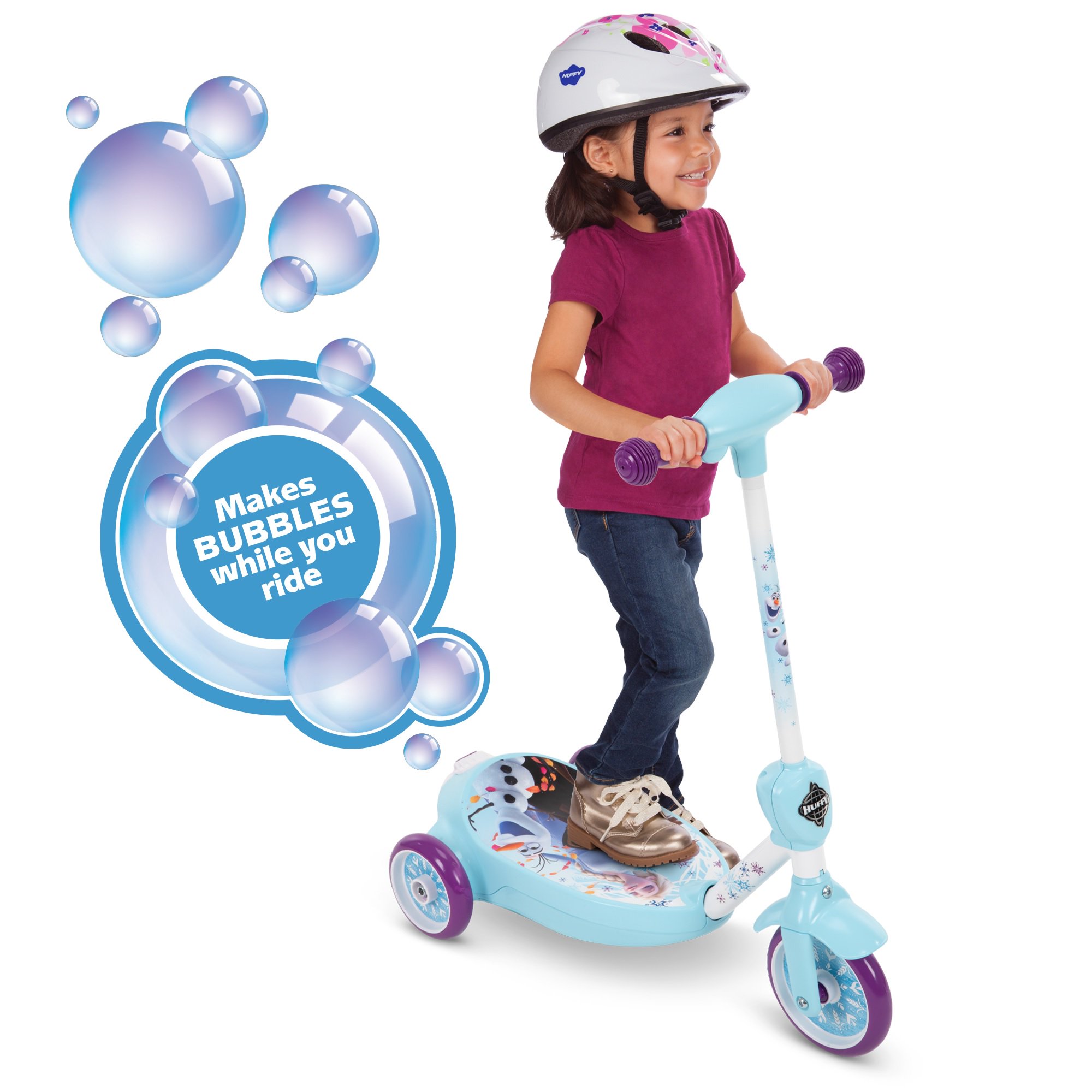 Huffy Disney Frozen 3-Wheel Ride-On Electric Bubble Scooter
