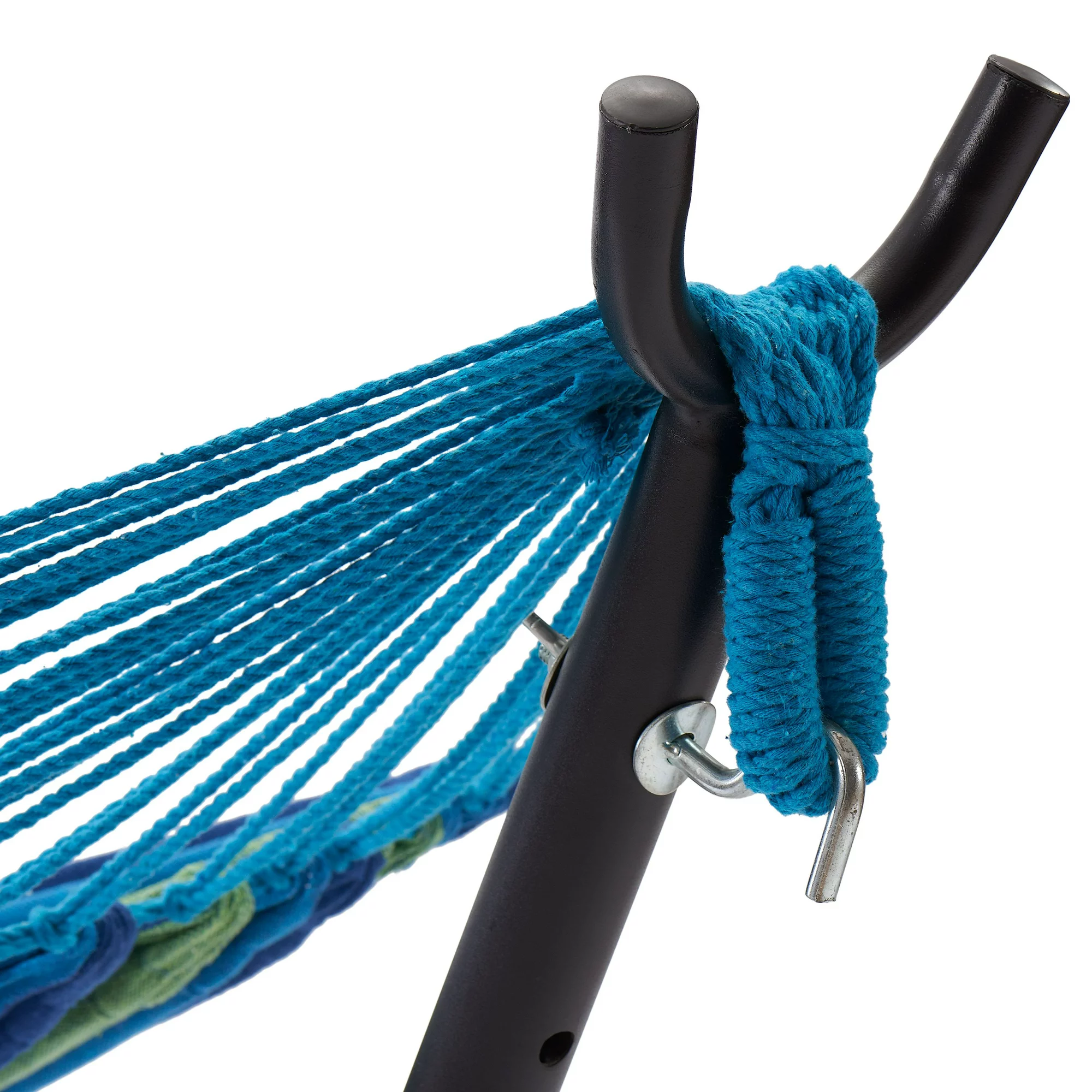 Mainstays Wapella Stripe Hammock and Stand in a Bag. Blue. Green