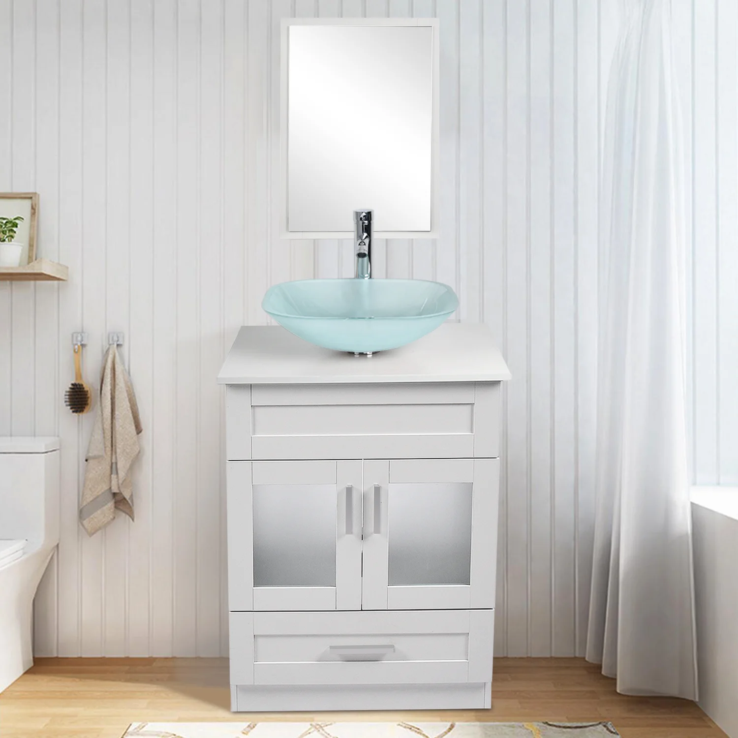 Latitude Run Paulie 24” Free-standing Single Bathroom Vanity. Pure White