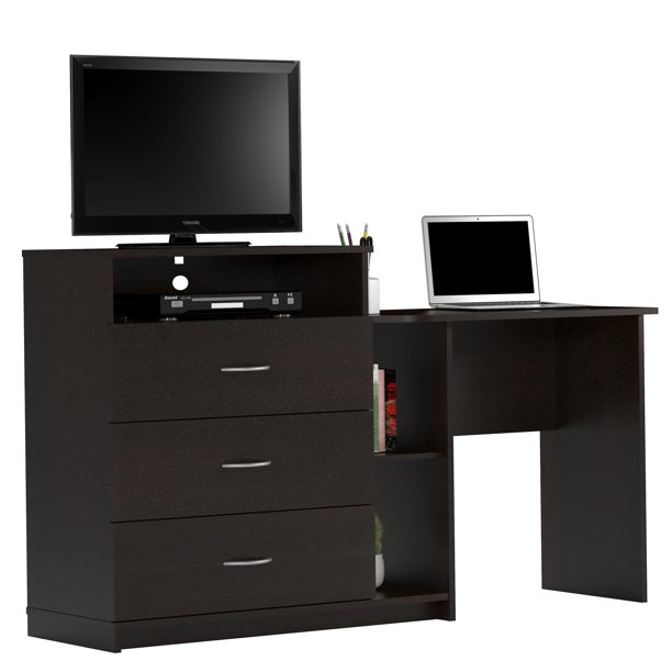Elm & Oak Somerset 3 in 1 Media Dresser and Desk Combo. Espresso