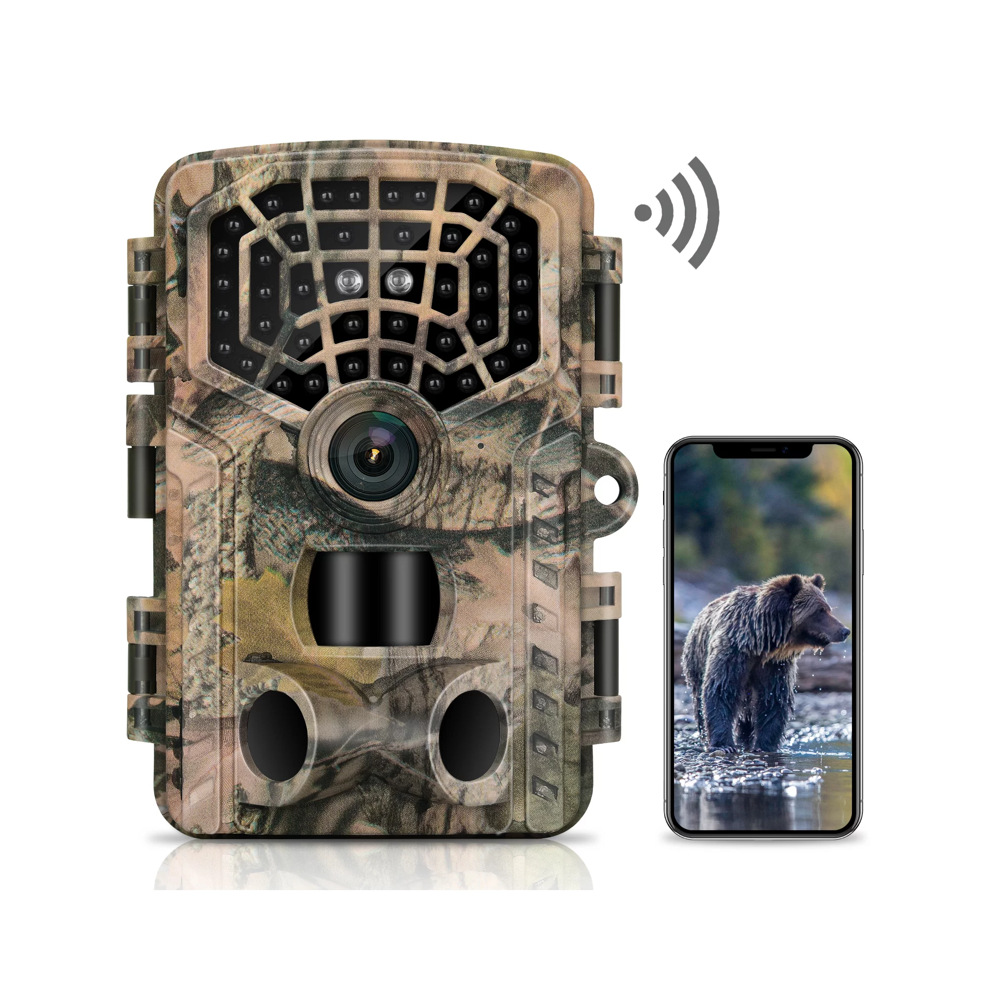 Vanbar WiFi Trail Camera 4K 48MP Hunting Camera with Night Vision. Camouflage