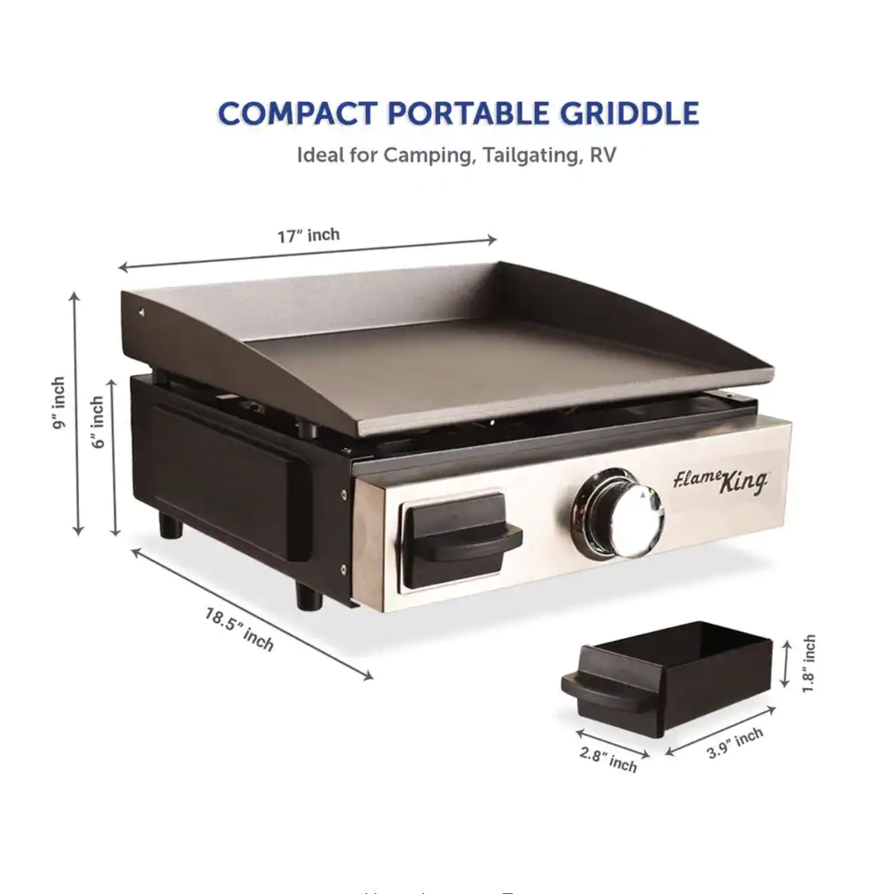 Flame King Flat Top Cast Iron Propane Grill Griddle for Tabletop. Wall Mounted and Floor Stand