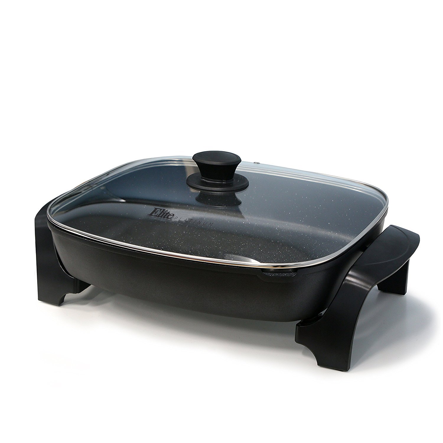 Elite Platinum EG-6203 10.5-Quart Jumbo Electric Skillet with Easy-Pour Spout. Black