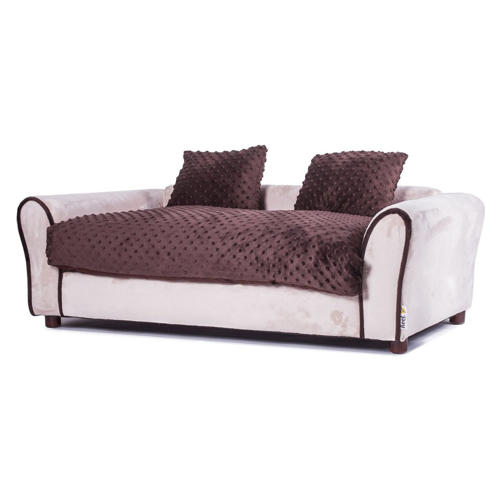 Keet Westerhill Sofa Cat & Dog Bed w/ Removable Cover. Khaki. Large