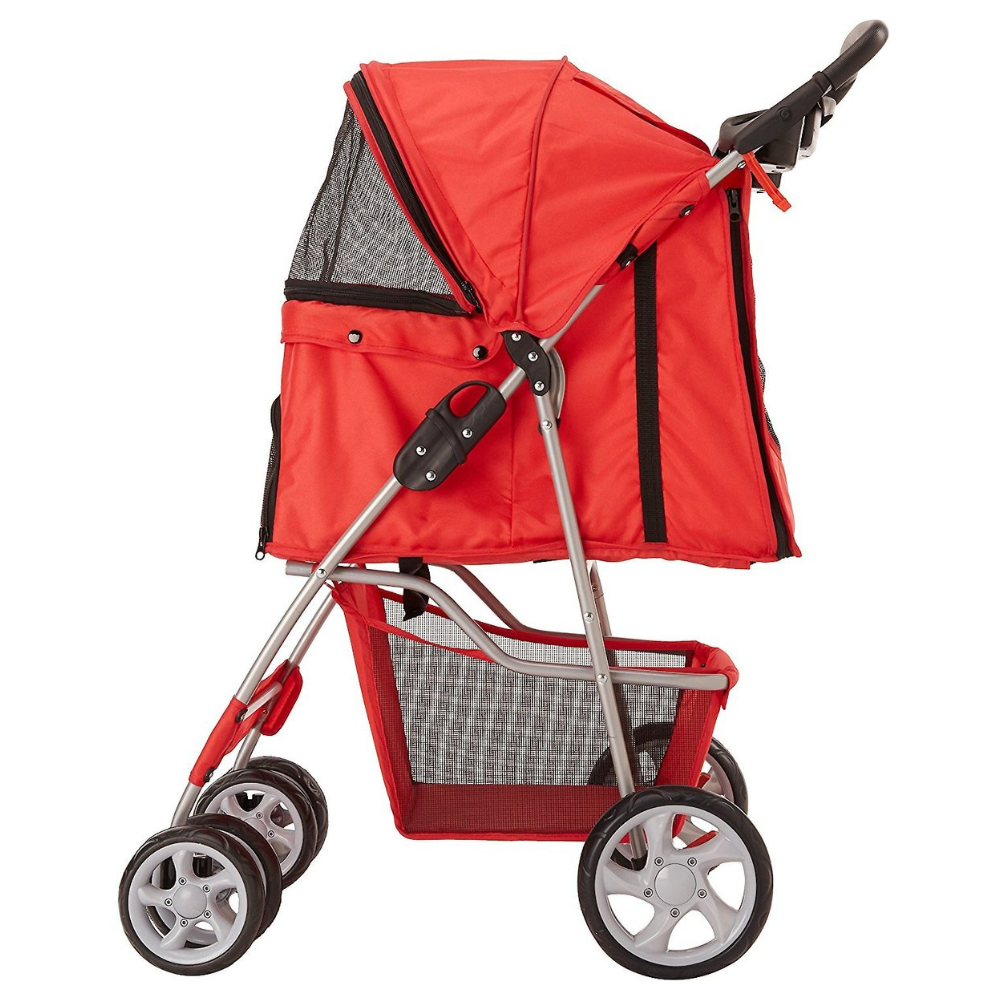 Paws & Pals Folding Dog & Cat Stroller. Red