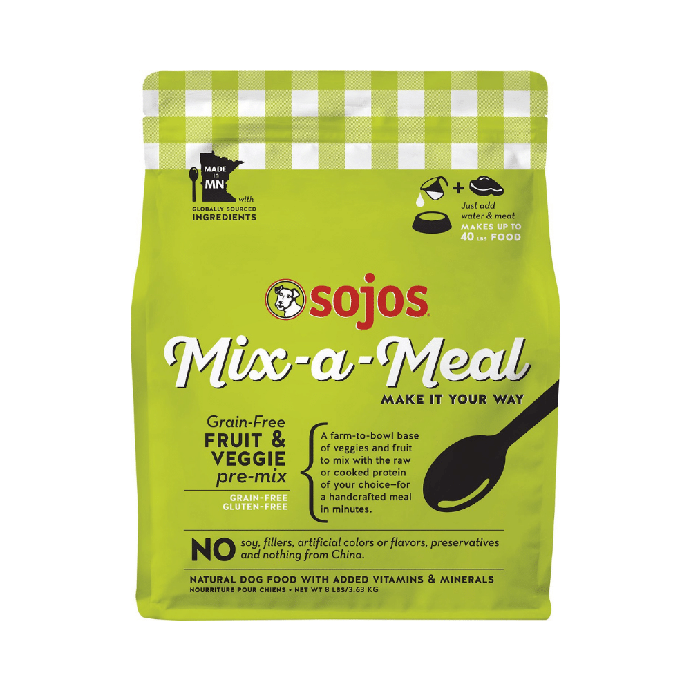 Sojos Mix-A-Meal Grain-Free Fruit And Veggie Pre-Mix Dry Dog Food. 8 Lbs
