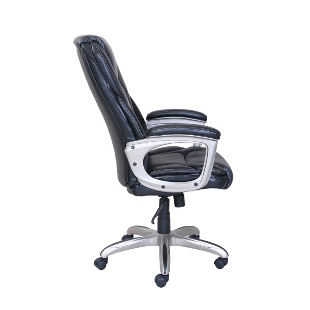Serta Big & Tall Bonded Leather Commercial Office Chair With Memory Foam. Black