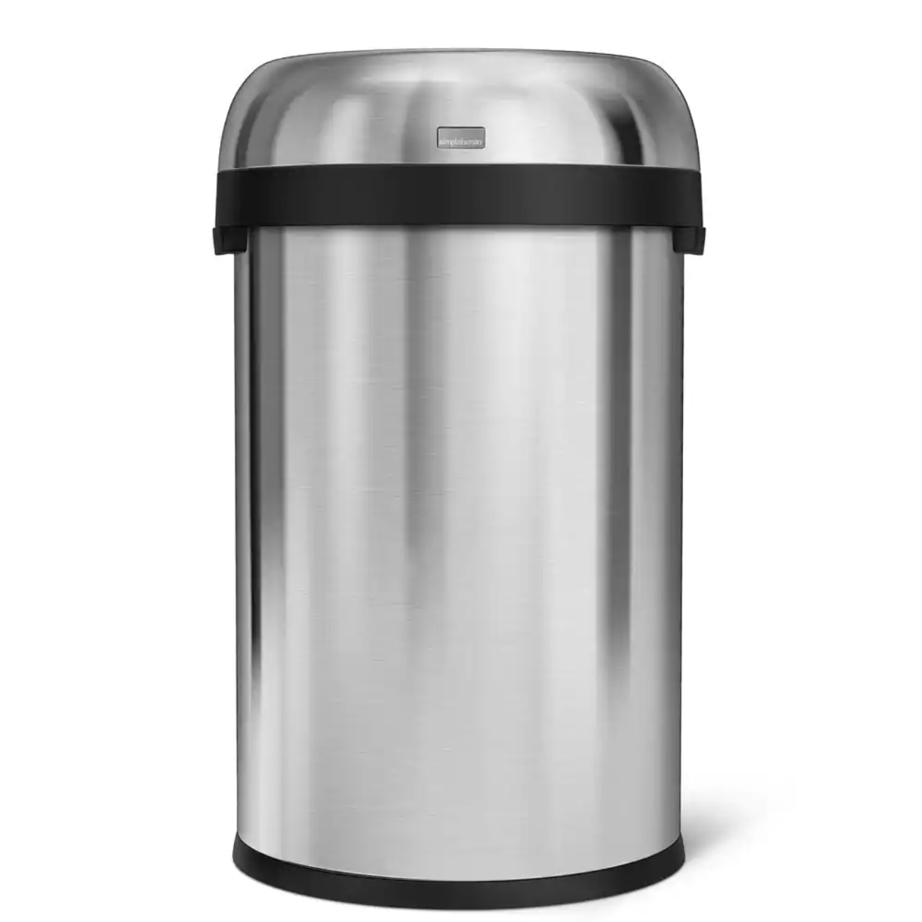 simplehuman 115-Liter/30.4 Gal. Heavy-Gauge Brushed Stainless Steel Bullet Open Top Commercial Trash Can