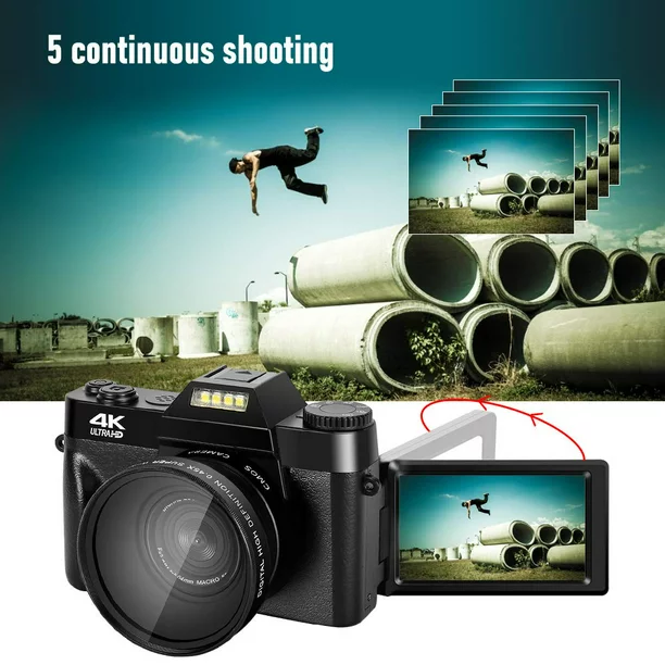 Yixinxin Digital Video Camera For YouTube 4K Video Camera 48MP 30FPS Vlogging Camera Camcorder