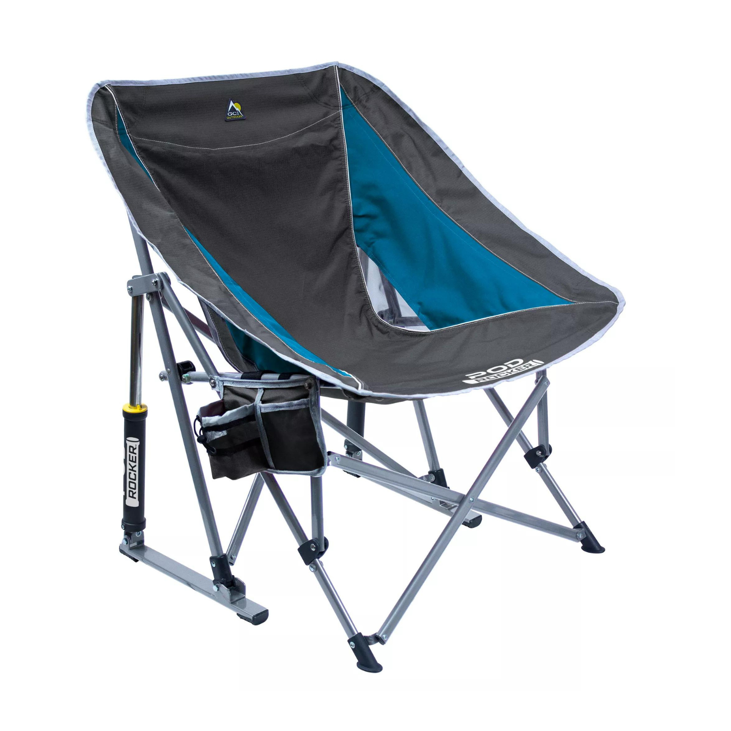 GCI Outdoor Pod Rocker Chair. Pewter/Saybrook Blue