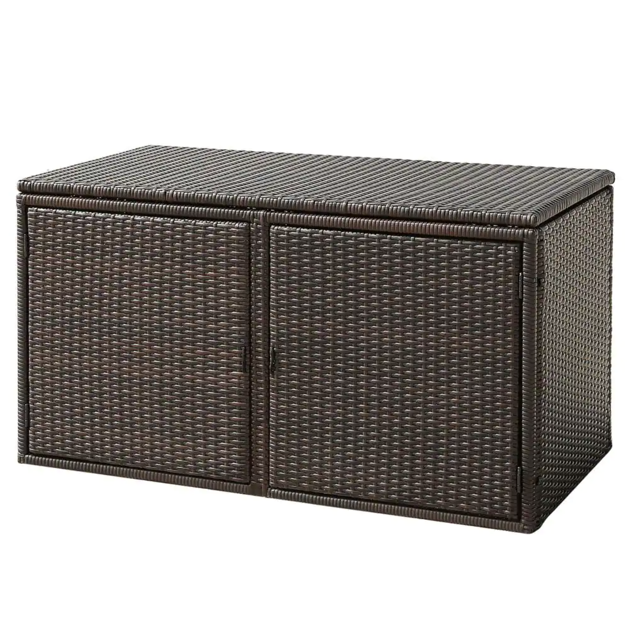 Gymax 88 Gal. Rattan Outdoor Storage Bench Box Outdoor Patio Container Seat